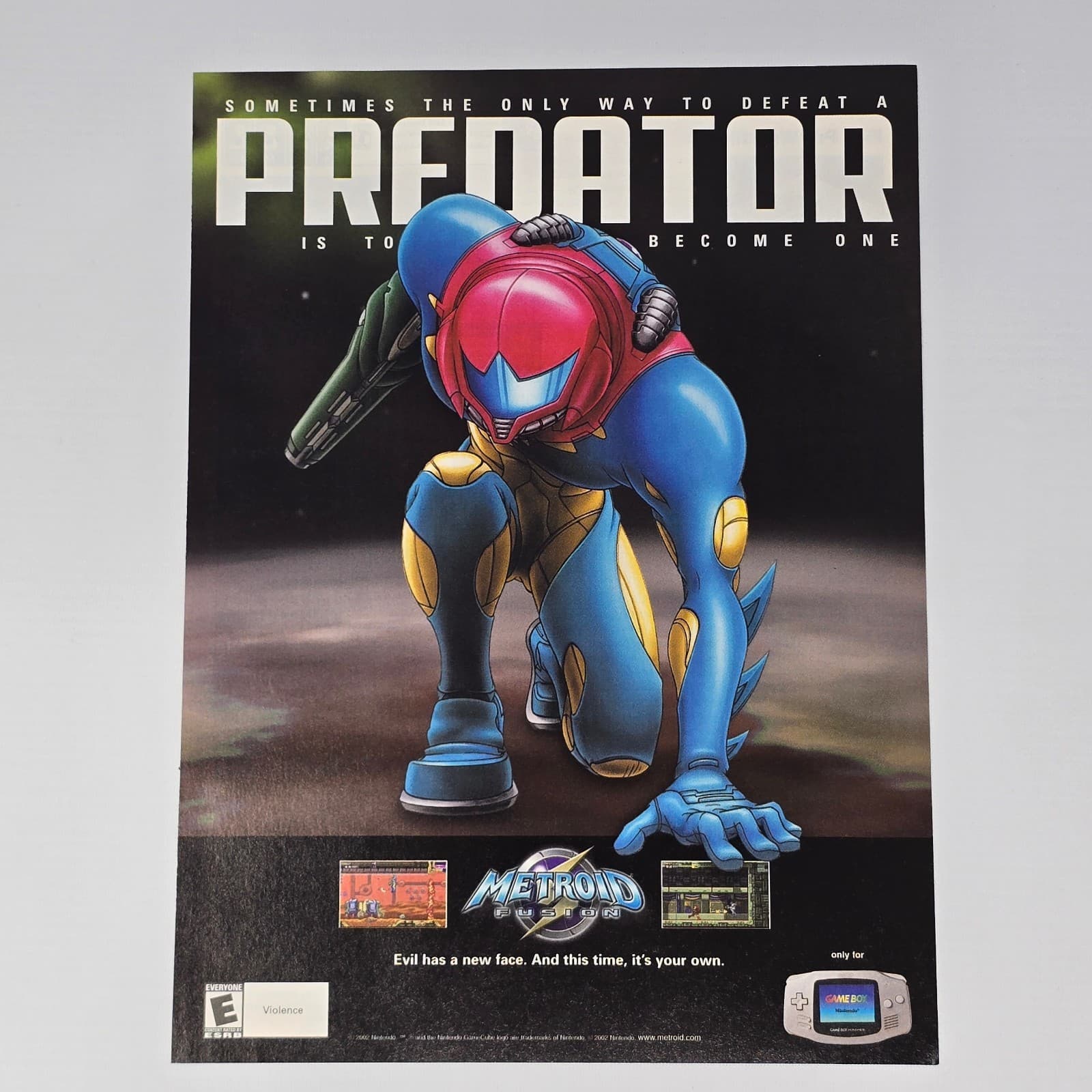 Metroid Fusion Nintendo GameBoy Advance Predator Print Ad/Poster Promo Art