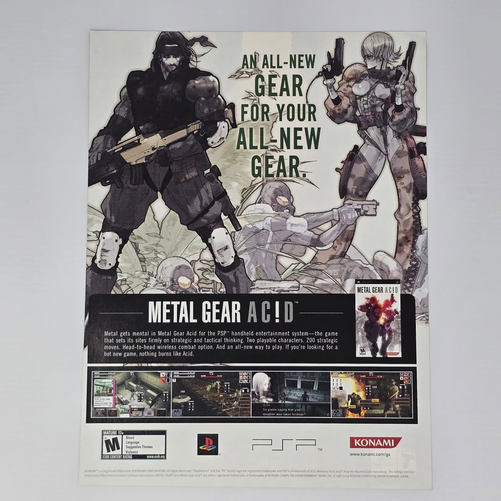 Metal Gear Acid Sony PSP New Gear Print Ad/Poster Promo Art