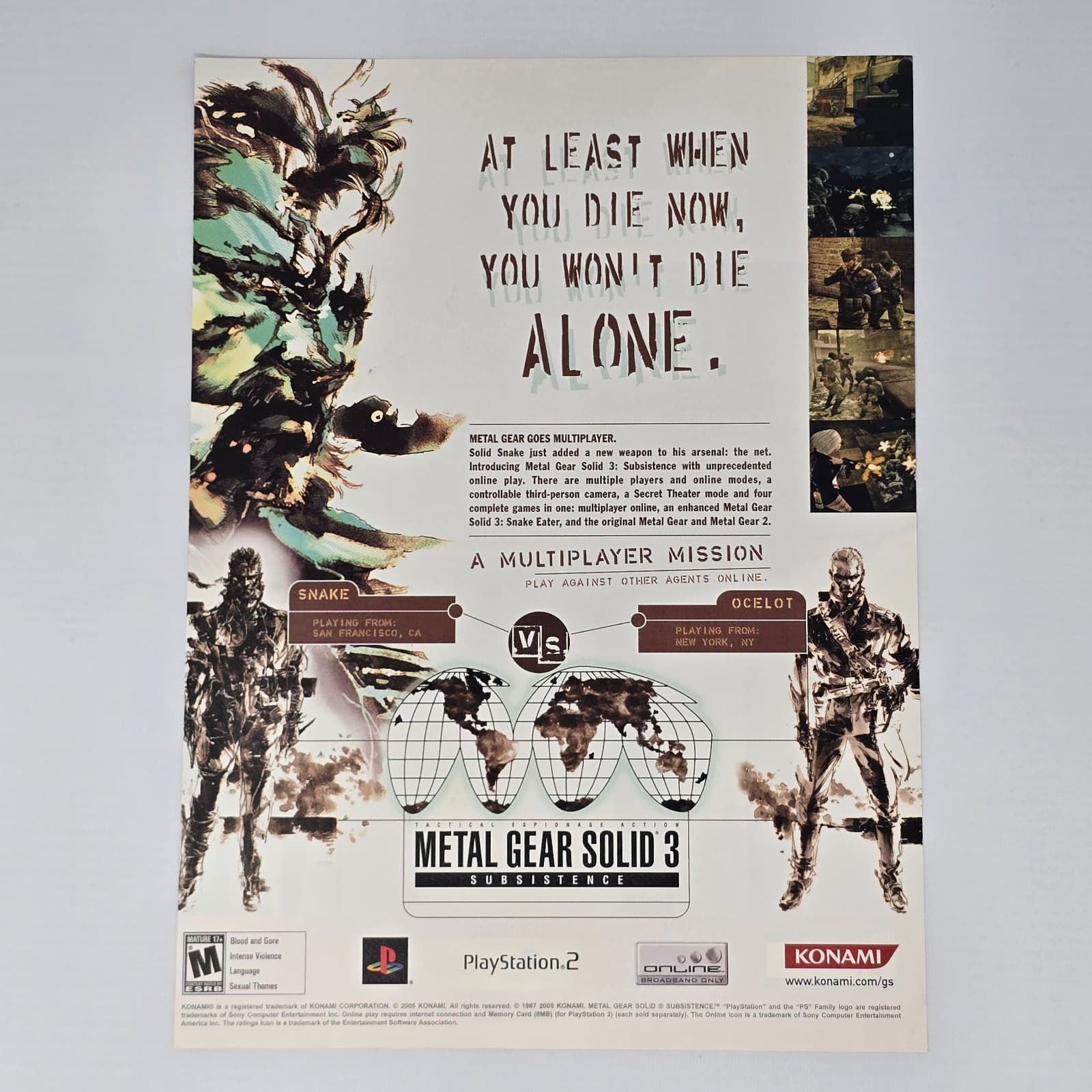 Metal Gear Solid 3 Subsistence PlayStation 2 PS2 Alone Print Ad/Poster Promo Art