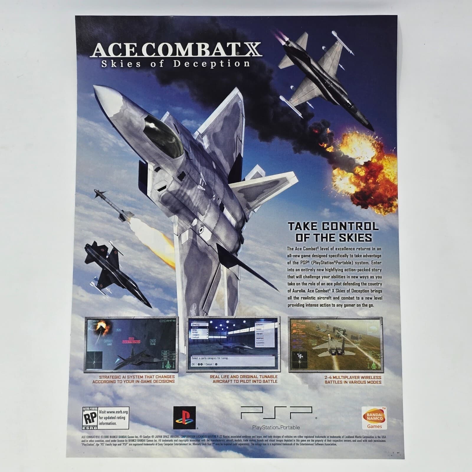 Ace Combat X Skies of Deception Sony PSP Control Print Ad/Poster Promo Art