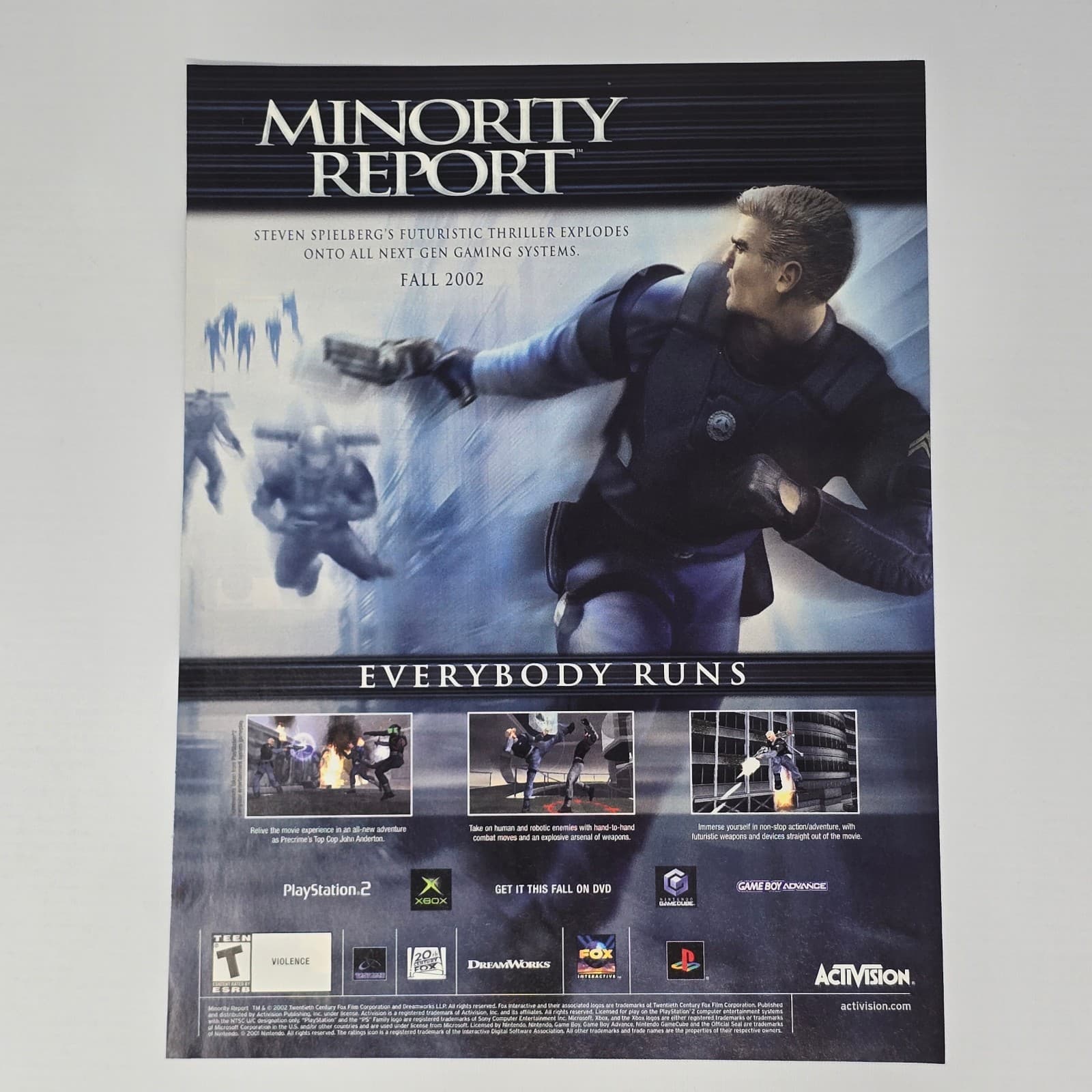 Minority Report PS2 Xbox GameCube GameBoy Thriller Print Ad/Poster Promo Art