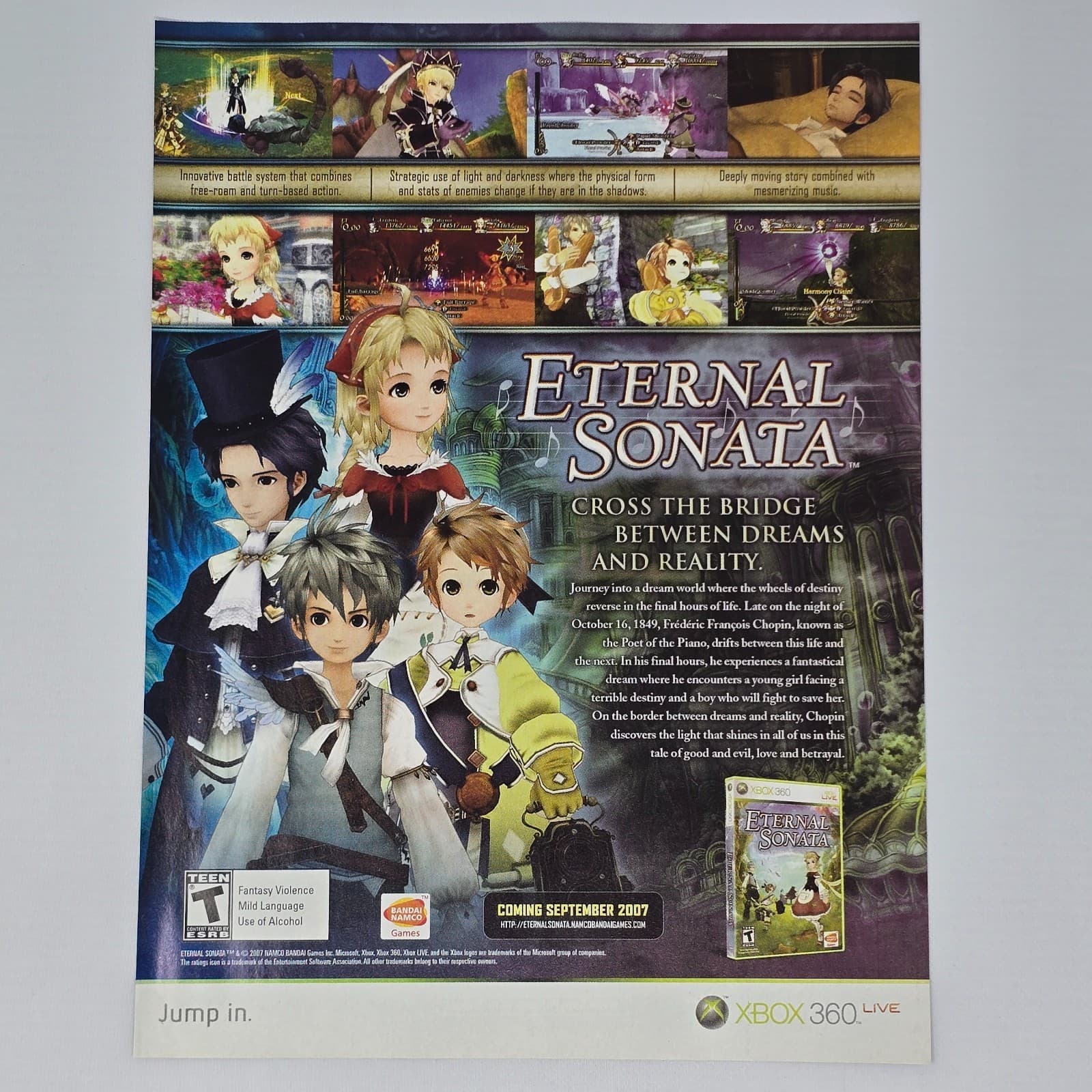Eternal Sontata Xbox 360 Cross The Bridge Print Ad/Poster