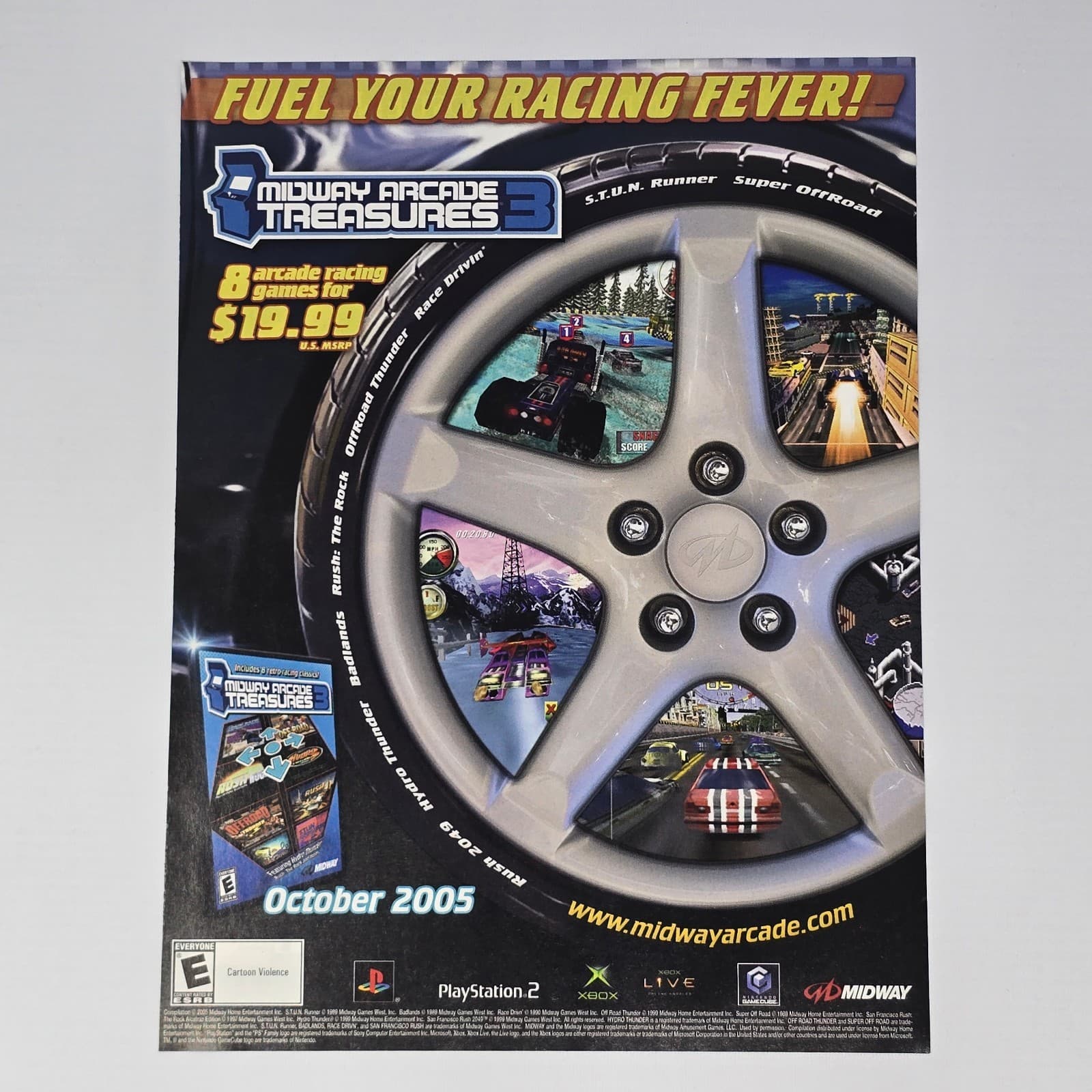 Midway Arcade Treasures 3 PS2 Xbox GameCube Oct 2005 Print Ad/Poster Promo Art