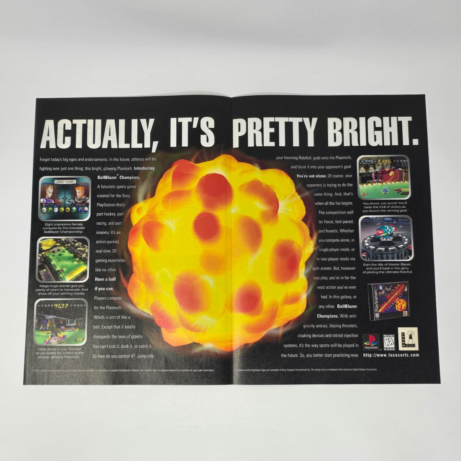 Ball Blazer Champions PS1 Pretty Bright Fold Out Print Ad/Poster Promo Art