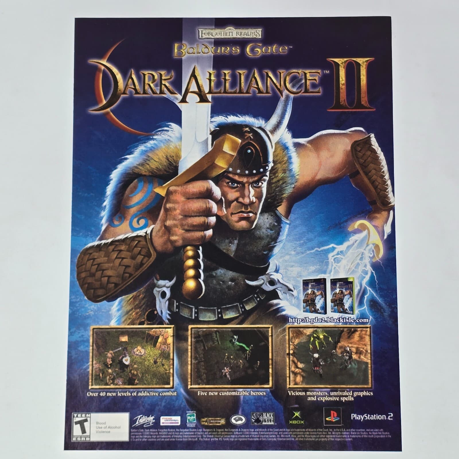 Baldur's Gate Dark Alliance II 2 Xbox PS2 Attack Print Ad/Poster Promo Art