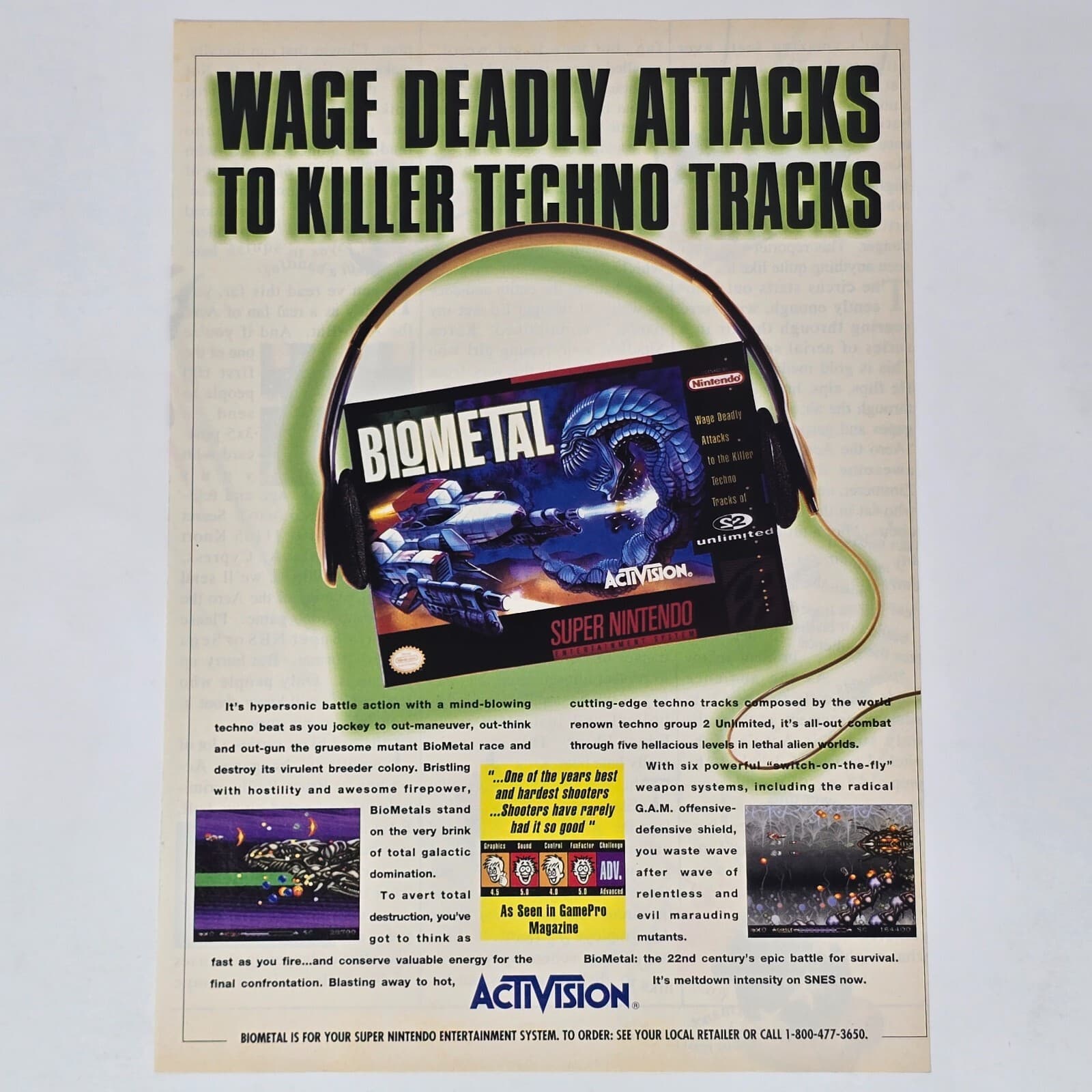 BioMetal Super Nintendo SNES Techno Tracks Print Ad/Poster Promo Art