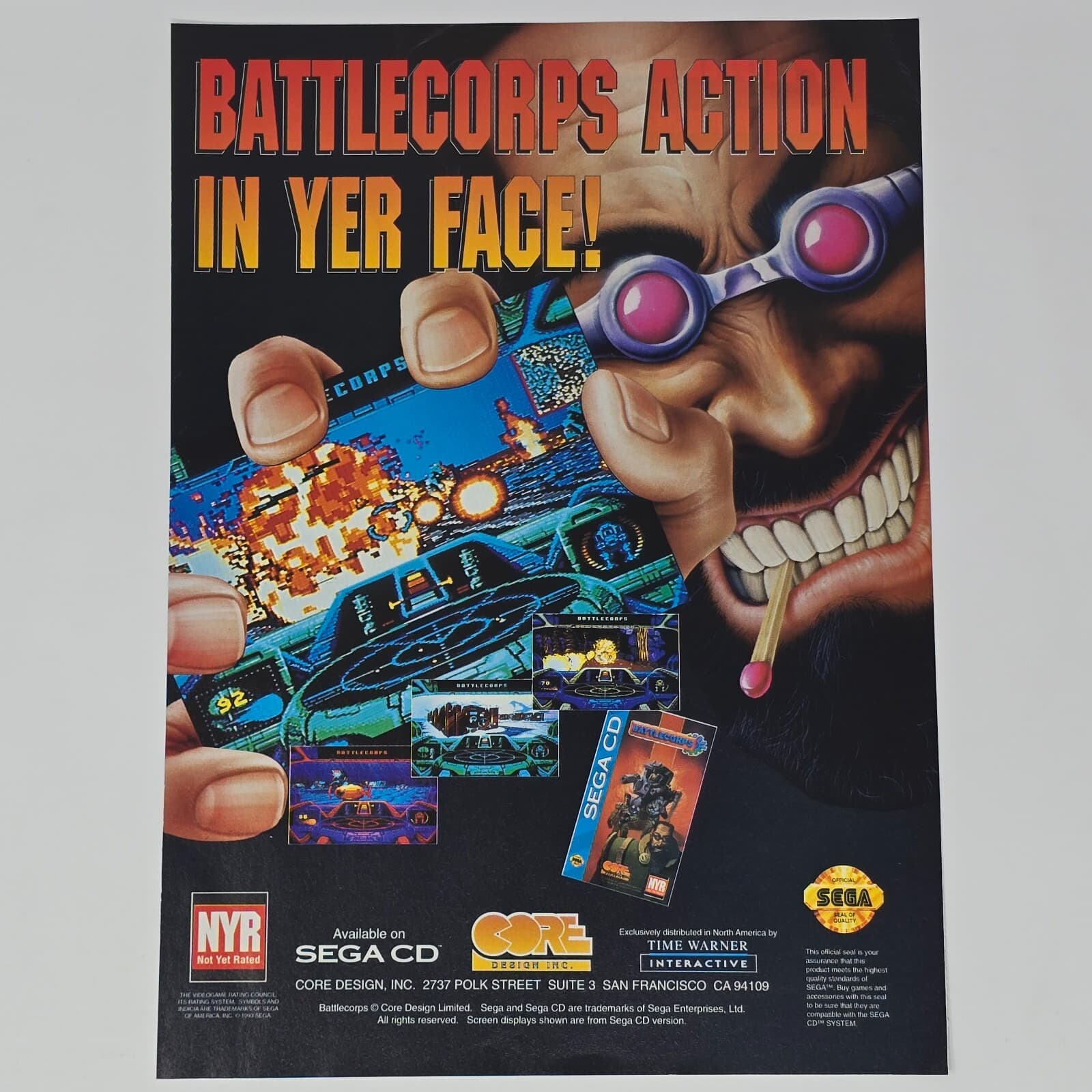 Battlecorps Sega CD Genesis In Yer Face Print Ad/Poster Promo Art
