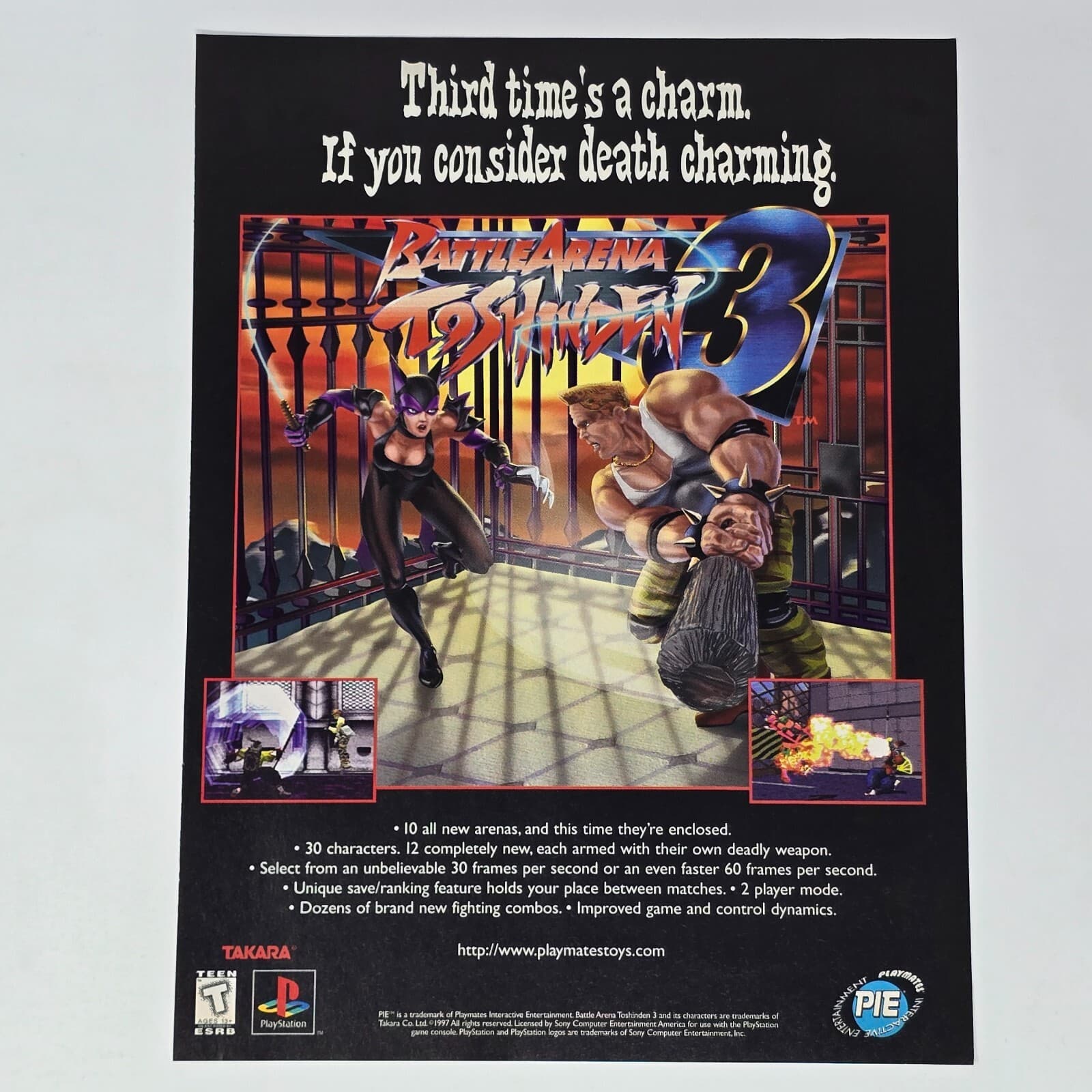 Battle Arena Toshinden 3 PlayStation 1 PS1 Charming Print Ad/Poster Promo Art
