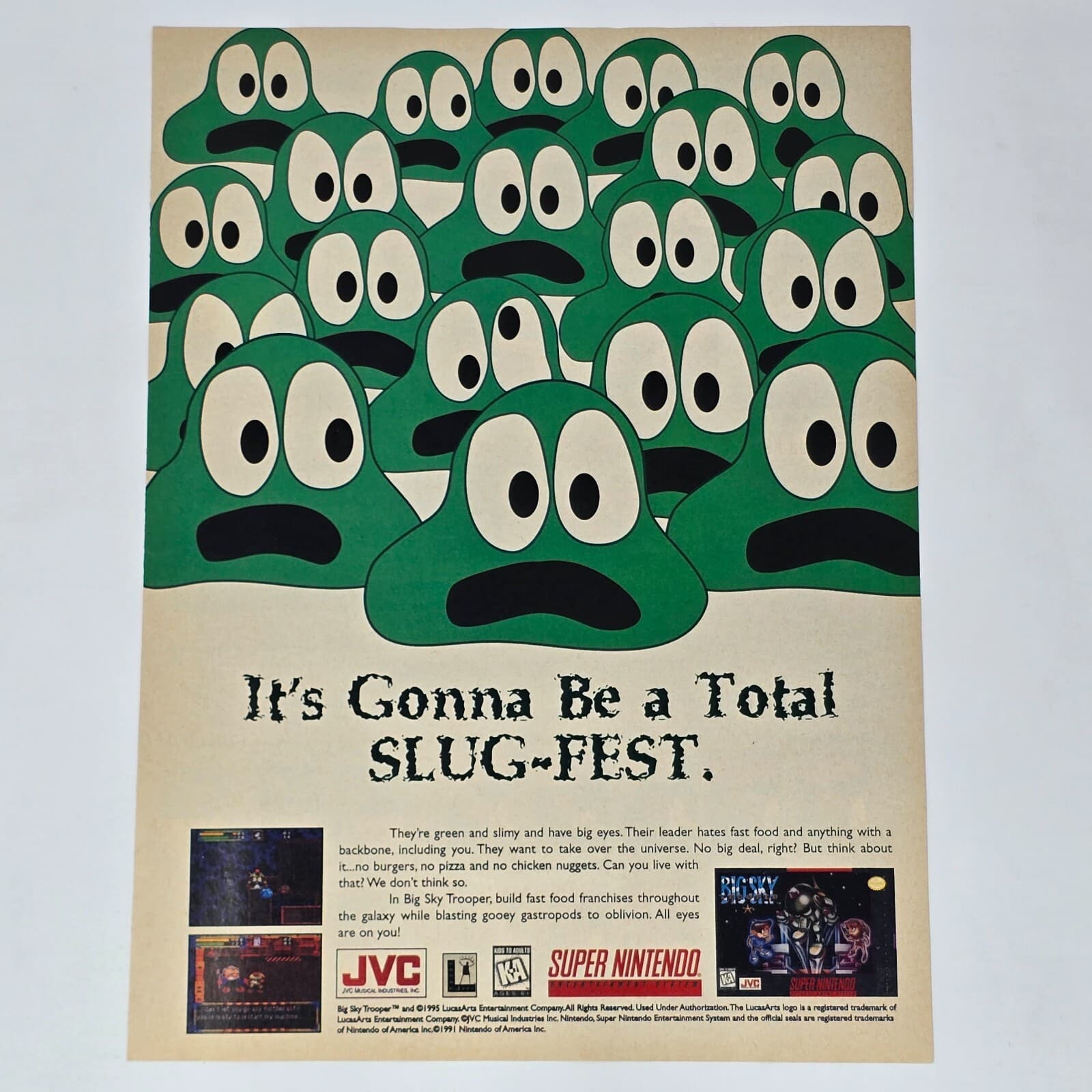 Big Sky Trooper Super Nintendo SNES Slug-Fest Print Ad/Poster Promo Art
