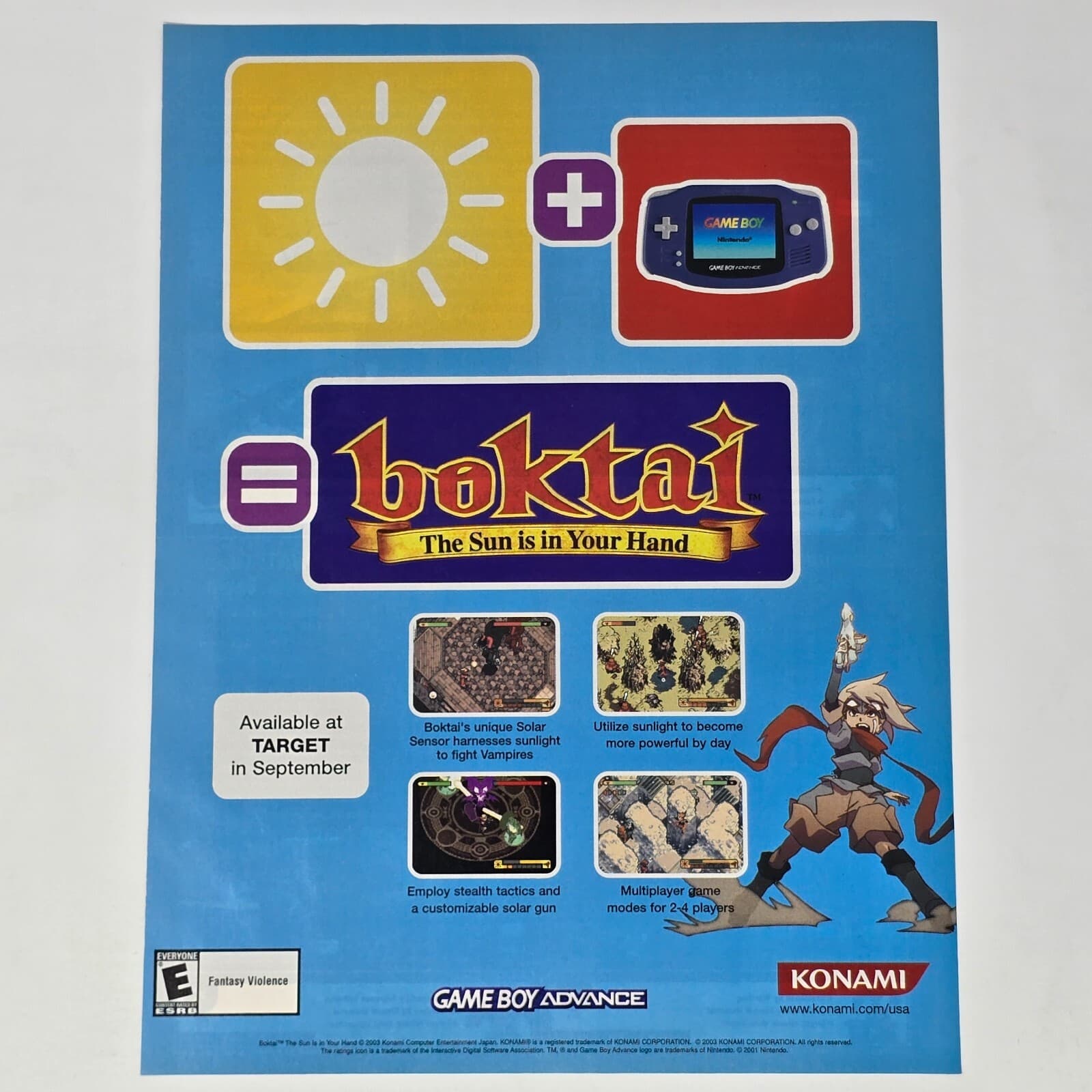 Boktai Nintendo GameBoy Advance Sun Print Ad/Poster Promo Art