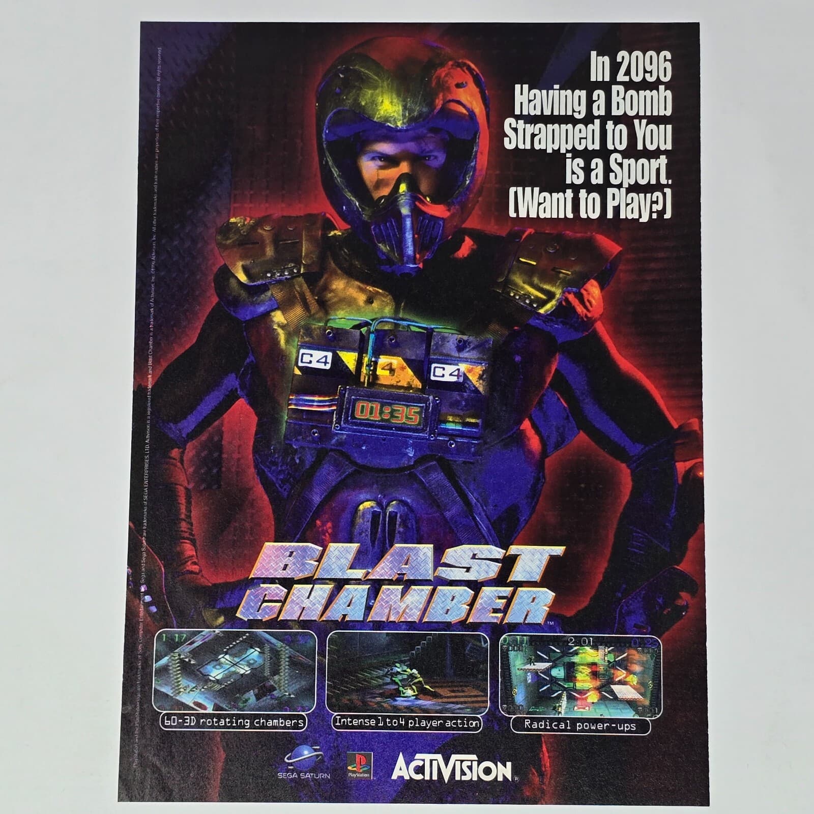 Blast Chamber Sega Saturn PlayStation 1 PS1 PC Bomb Print Ad/Poster Promo Art