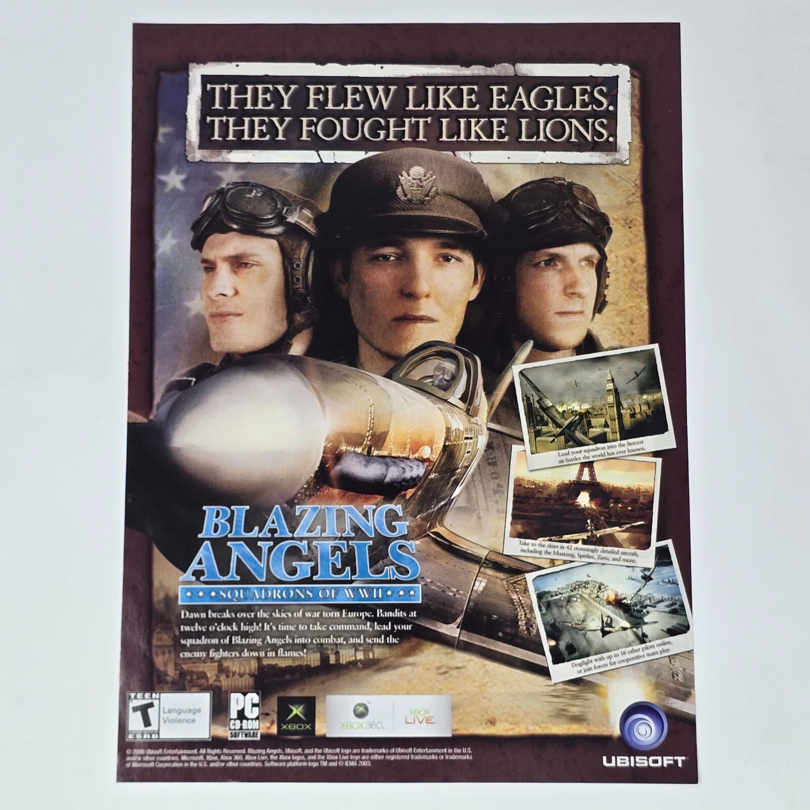 Blazing Angels Squadrons of WWII Xbox 360 PC Eagles Print Ad/Poster Promo Art