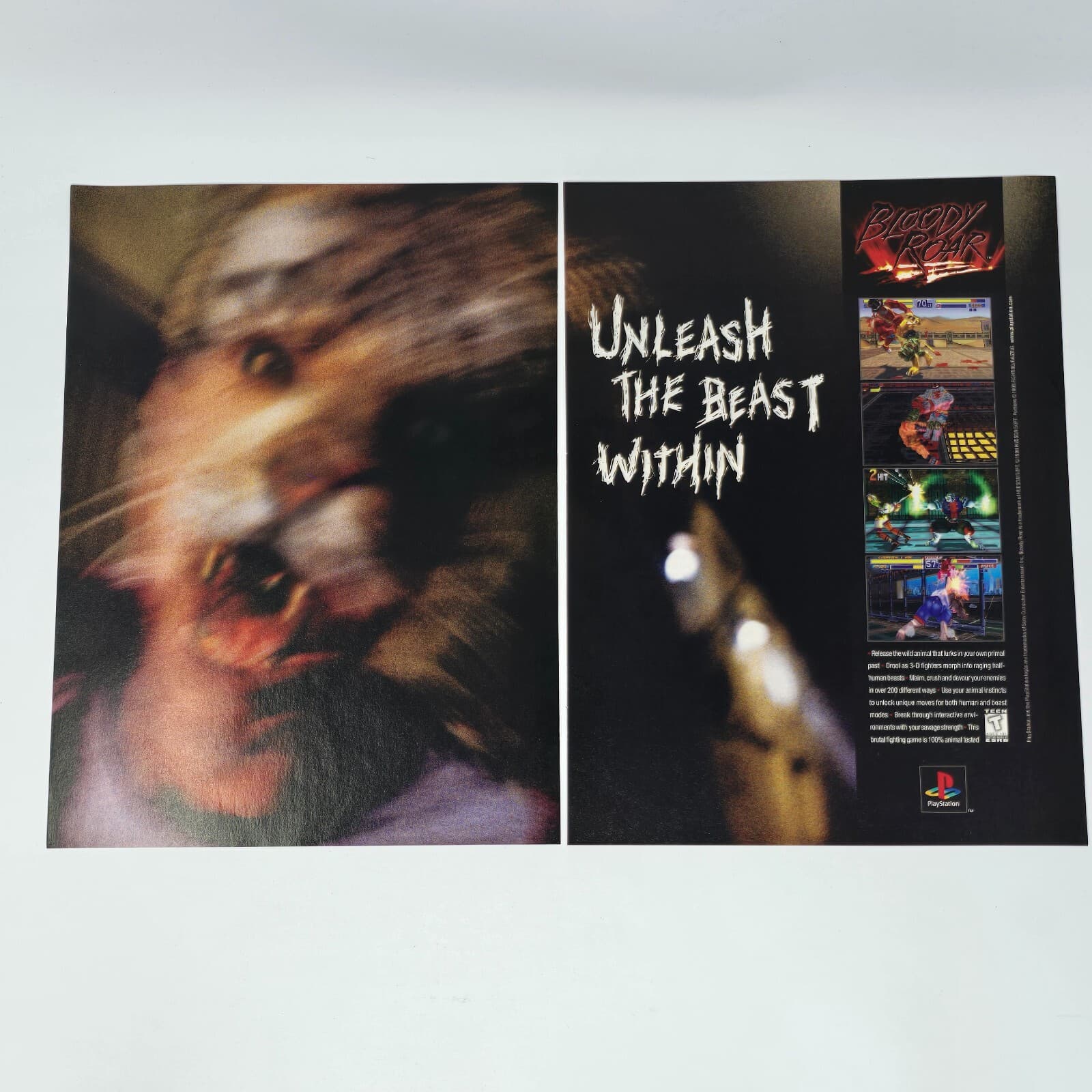 Bloody Roar PlayStation 1 PS1 Unleash the Beast Within Print Ad/Poster Promo Art