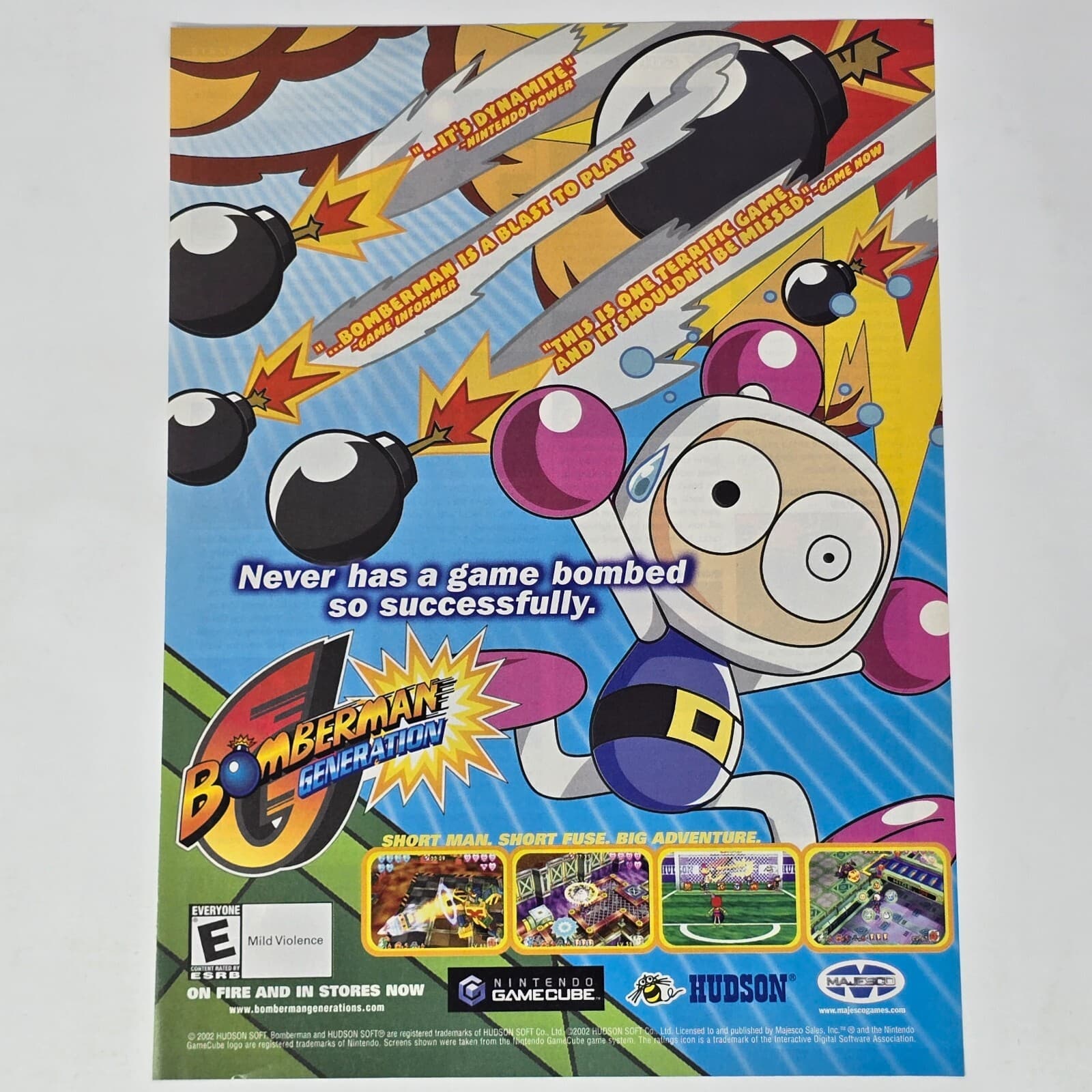 Bomberman Generation Nintendo GameCube Bombed Print Ad/Poster Promo Art