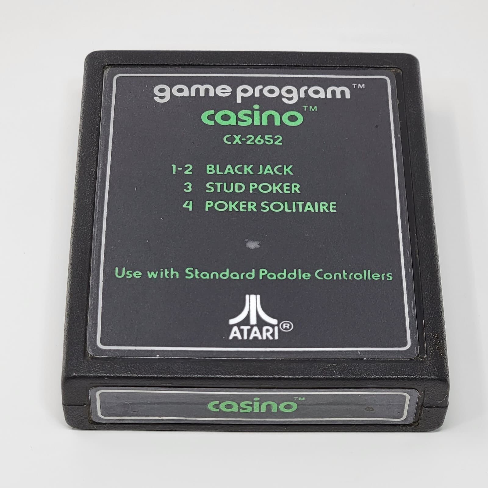 Casino (Atari 2600) Text Label Cartridge CLEANED & TESTED