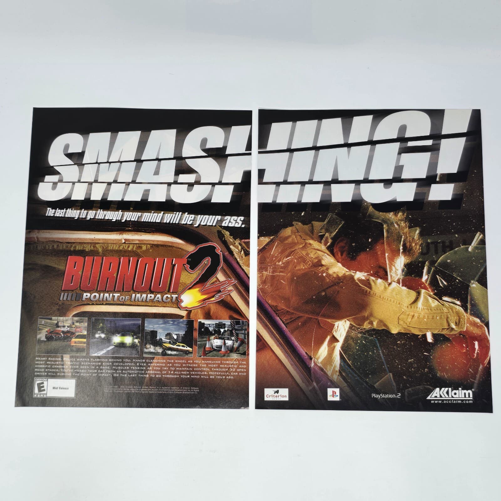Burnout 2 Point of Impact PlayStation PS2 Xbox Smashing Print Ad/Poster Art