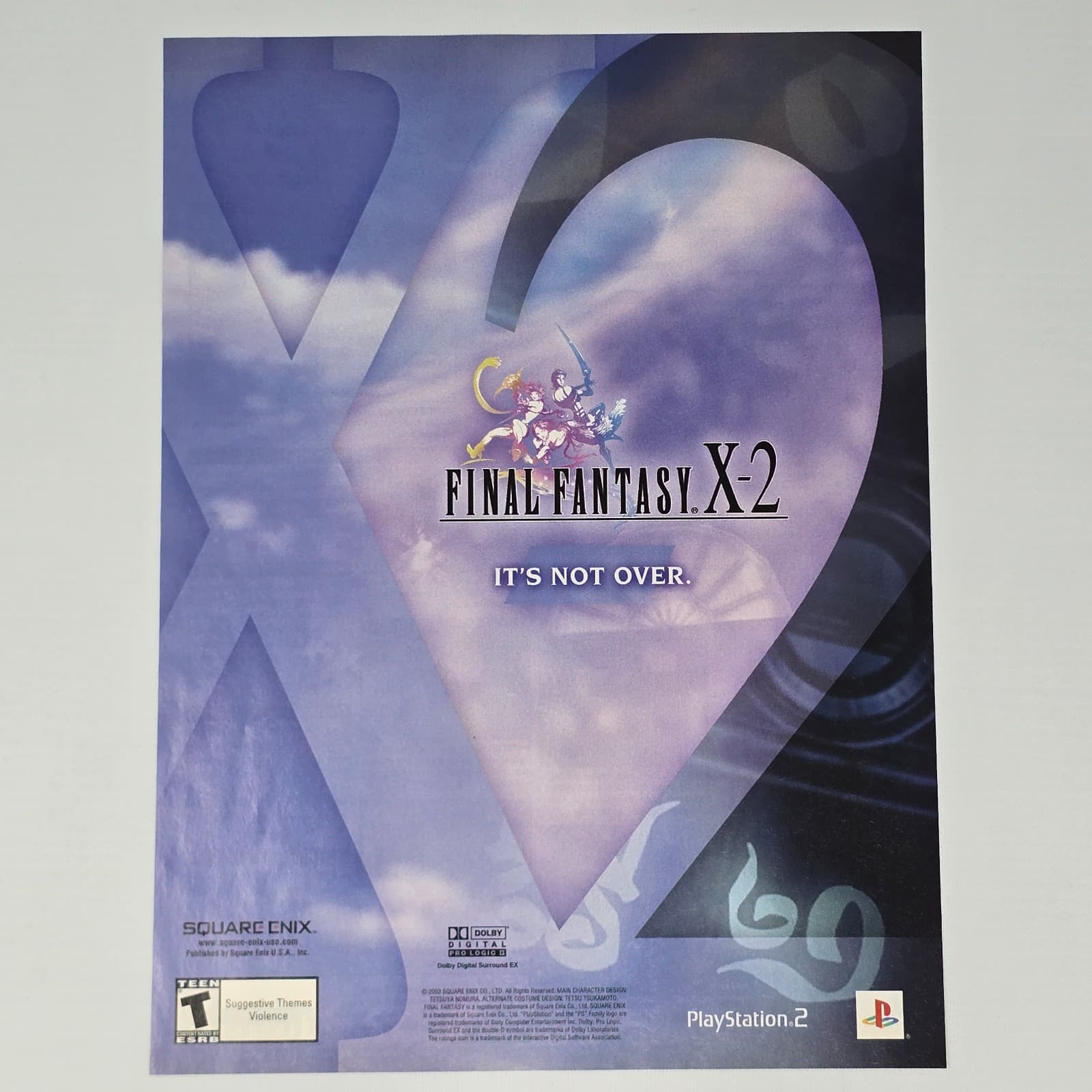 Final Fantasy X-2 PlayStation 2 PS2 It's Not Over Print Ad/Poster