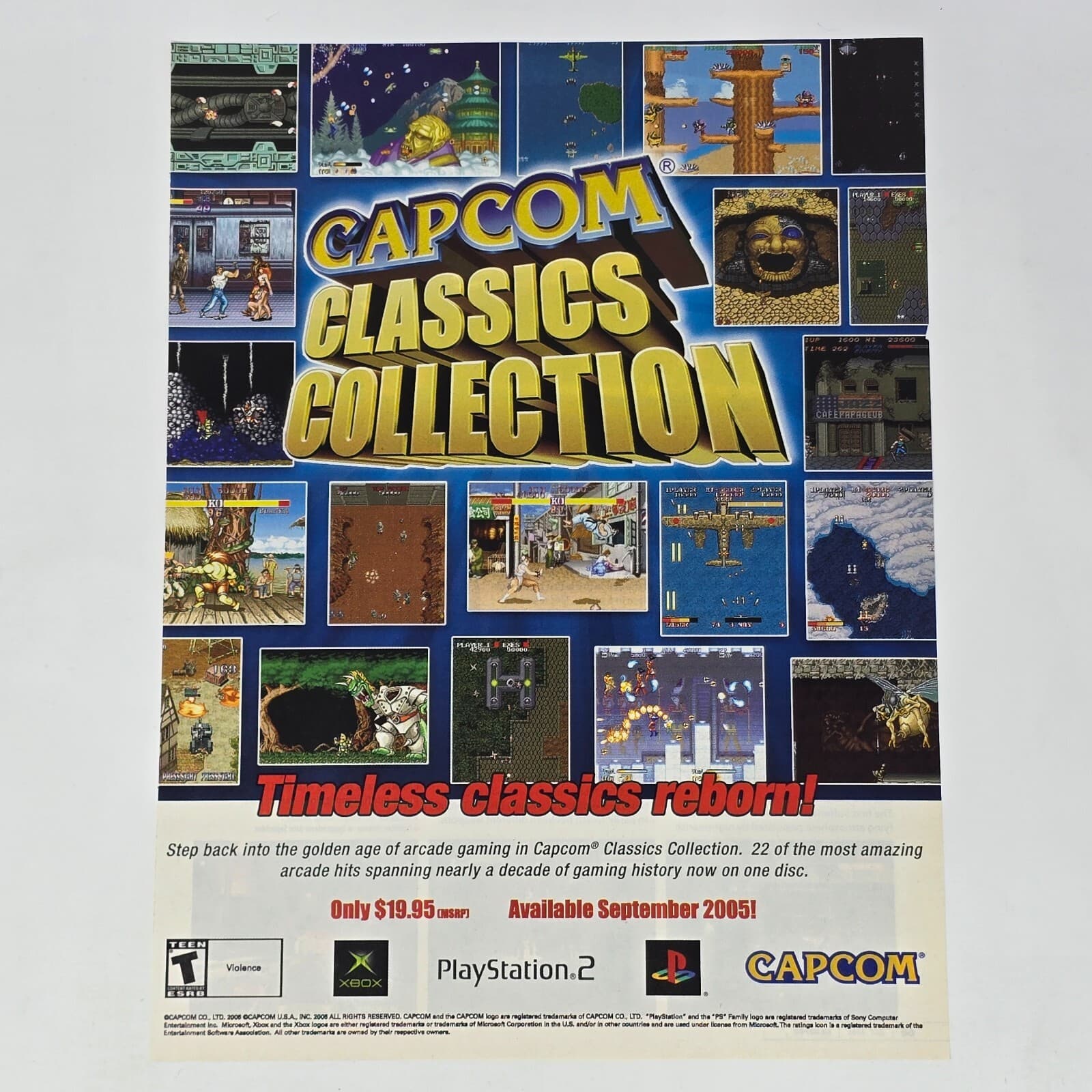 Capcom Classics Collection Xbox PlayStation 2 PS2 Timeless Print Ad/Poster Art