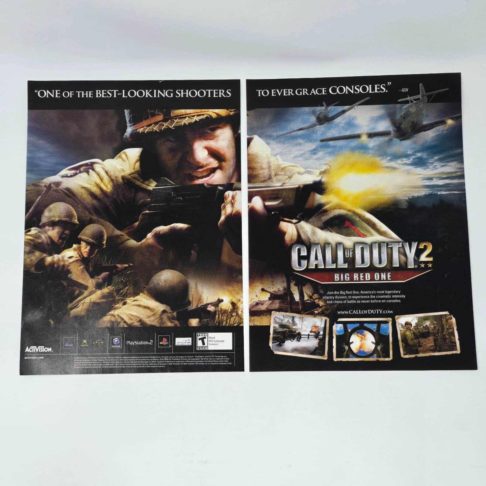 Call of Duty 2 Big Red One Xbox PS2 GameCube Best Looking Print Ad/Poster Art
