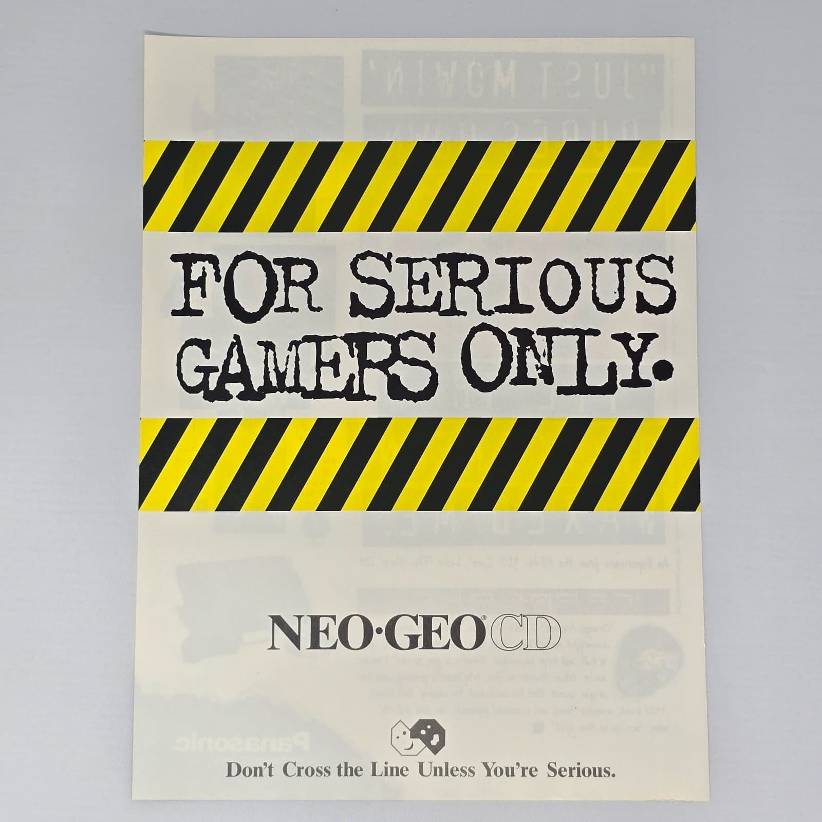 Neo*Geo CD For Serious Gamers Only Print Ad/Poster Promo Art