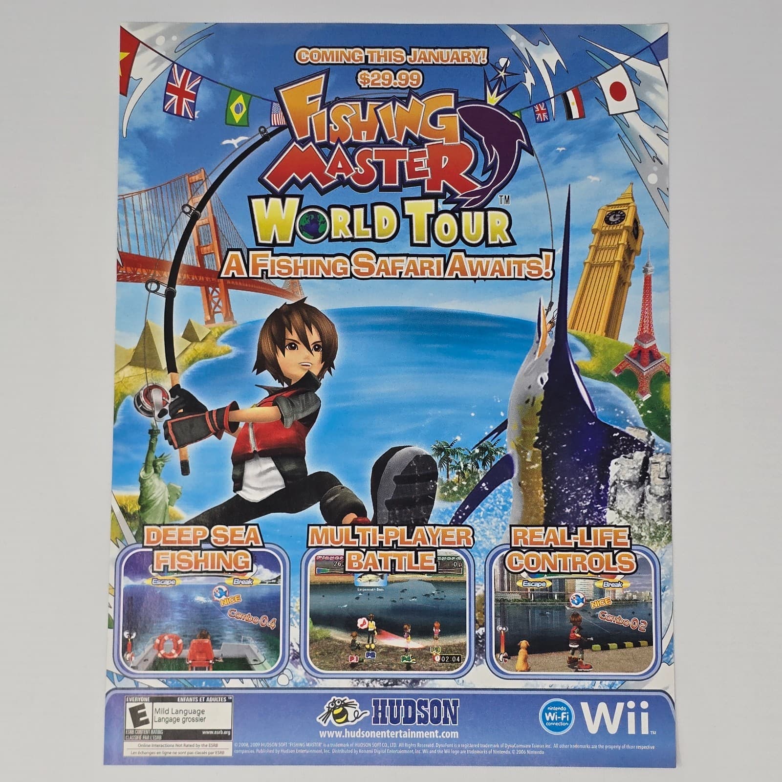 Fishing Master World Tour Wii Safari Awaits Print Ad/Poster