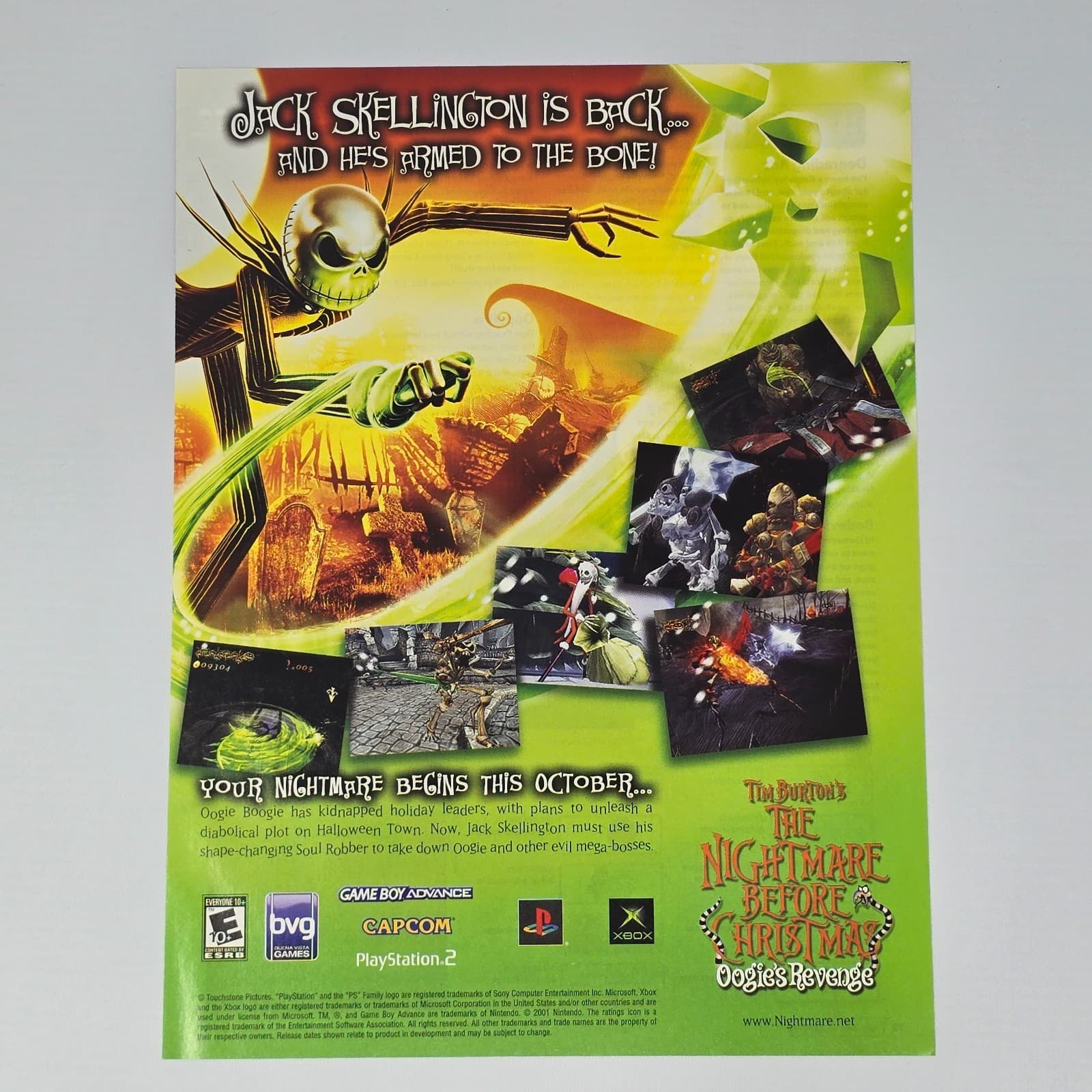 Nightmare Before Christmas Oogie's Revenge PS2 Xbox Print Ad/Poster Promo Art