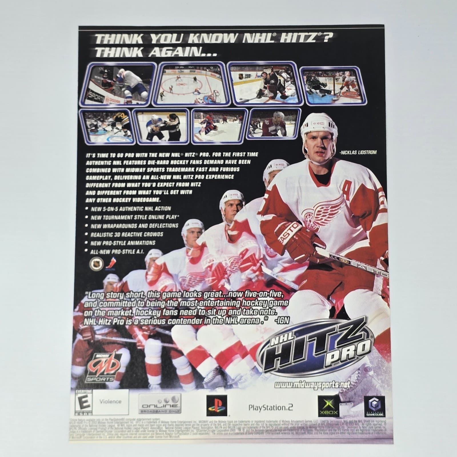 NHL Hitz Pro PS2 Xbox Nintendo GameCube Think Again Print Ad/Poster Promo Art
