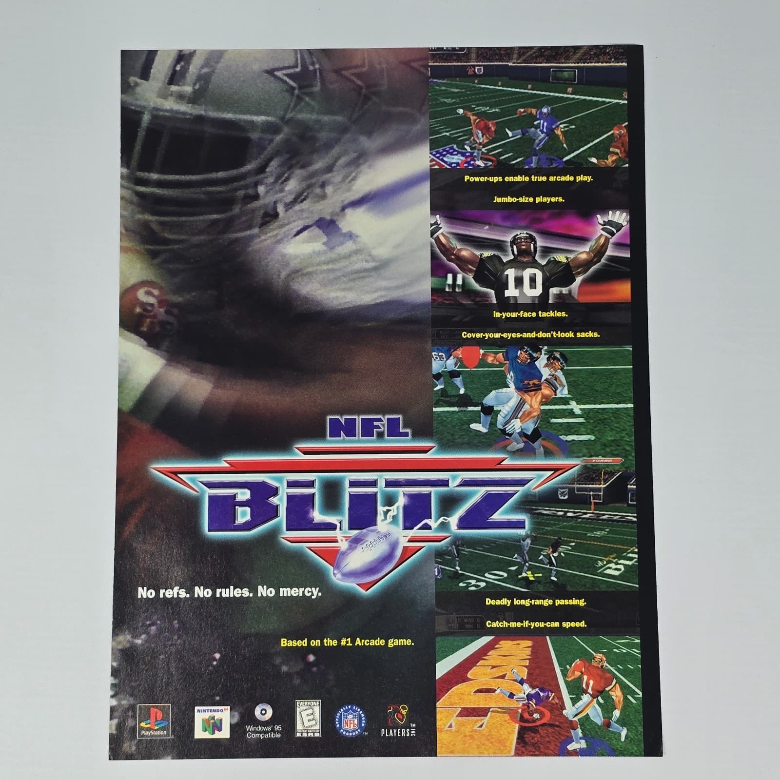 NFL Blitz PlayStation 1 PS1 Nintendo 64 N64 No Mercy Print Ad/Poster Promo Art
