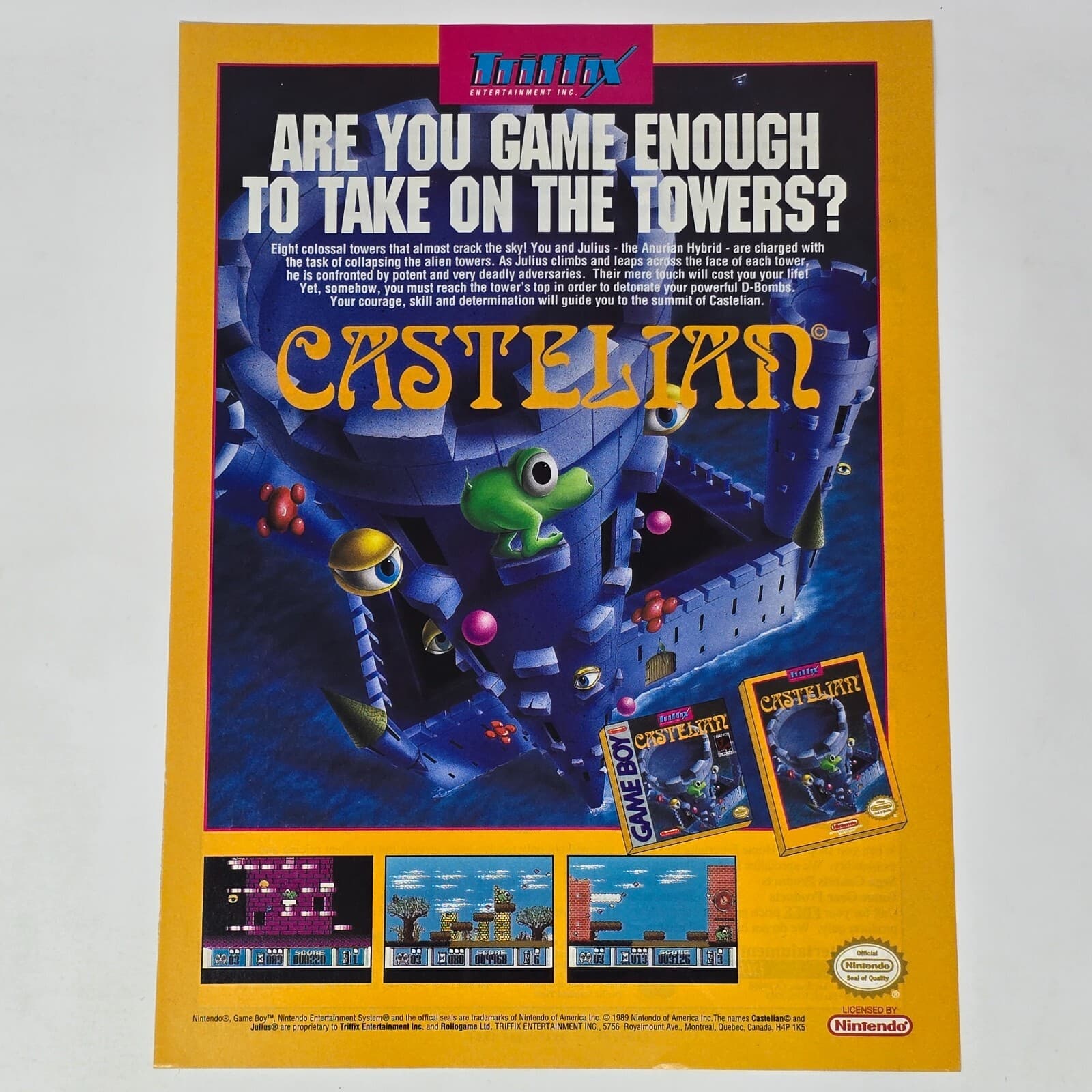 Castelian Nintendo NES GameBoy Towers Print Ad/Poster Art