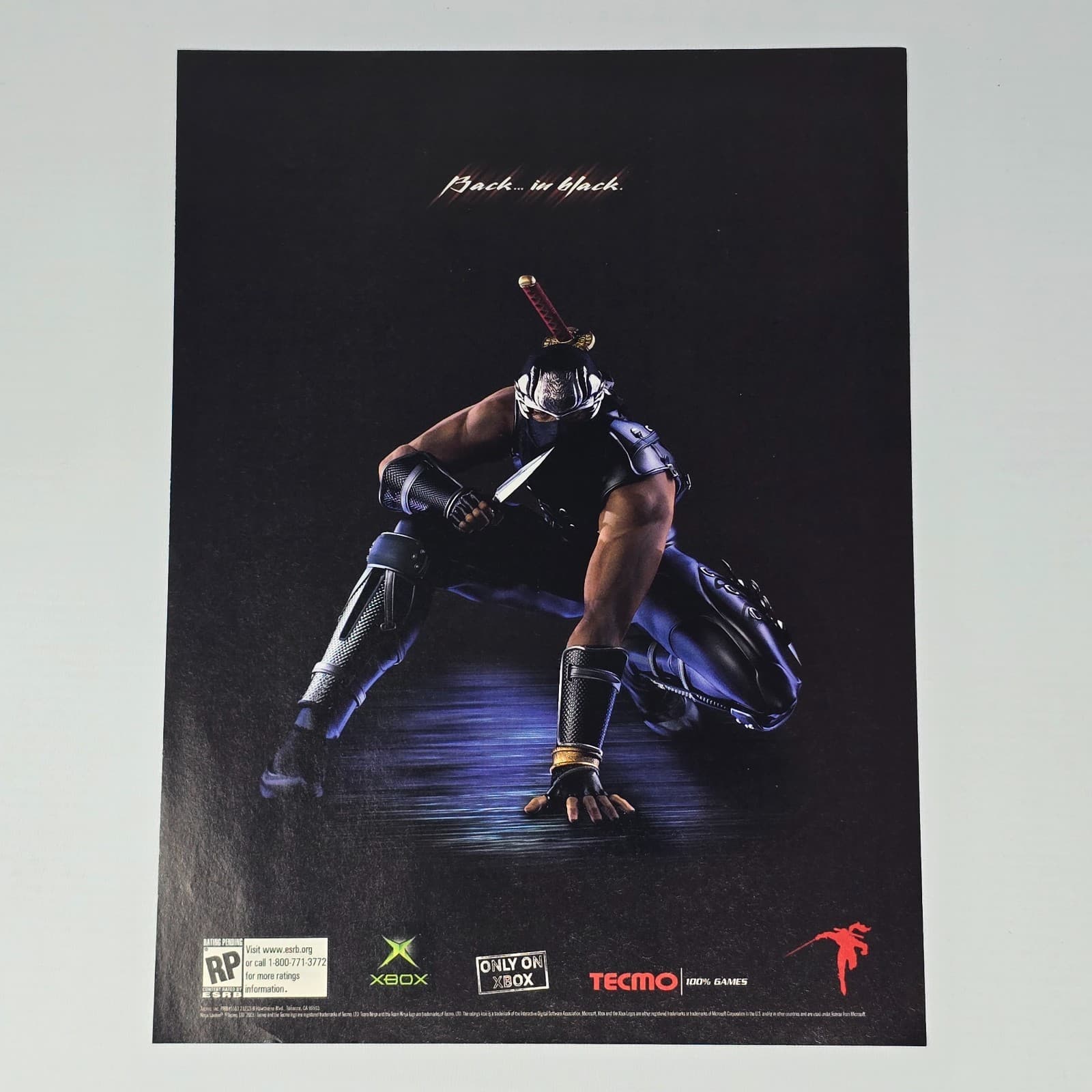 Ninja Gaiden Black Xbox Back in Black Print Ad/Poster Promo Art