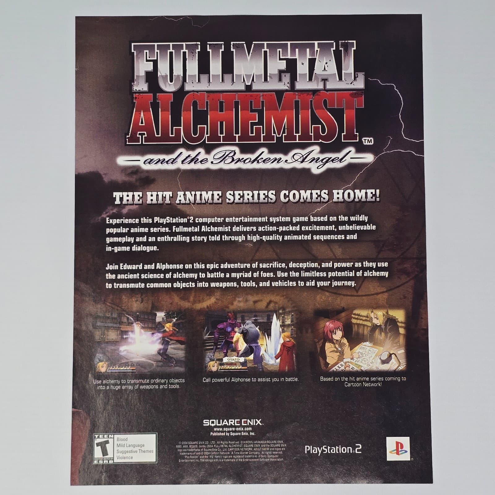Fullmetal Alchemist The Broken Angel PlayStation 2 PS2 Anime Print Ad/Poster