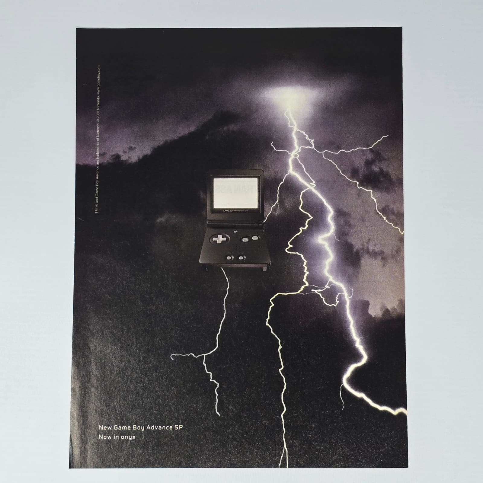 Nintendo GameBoy Advance SP Console Onyx Lightning Print Ad/Poster Promo Art