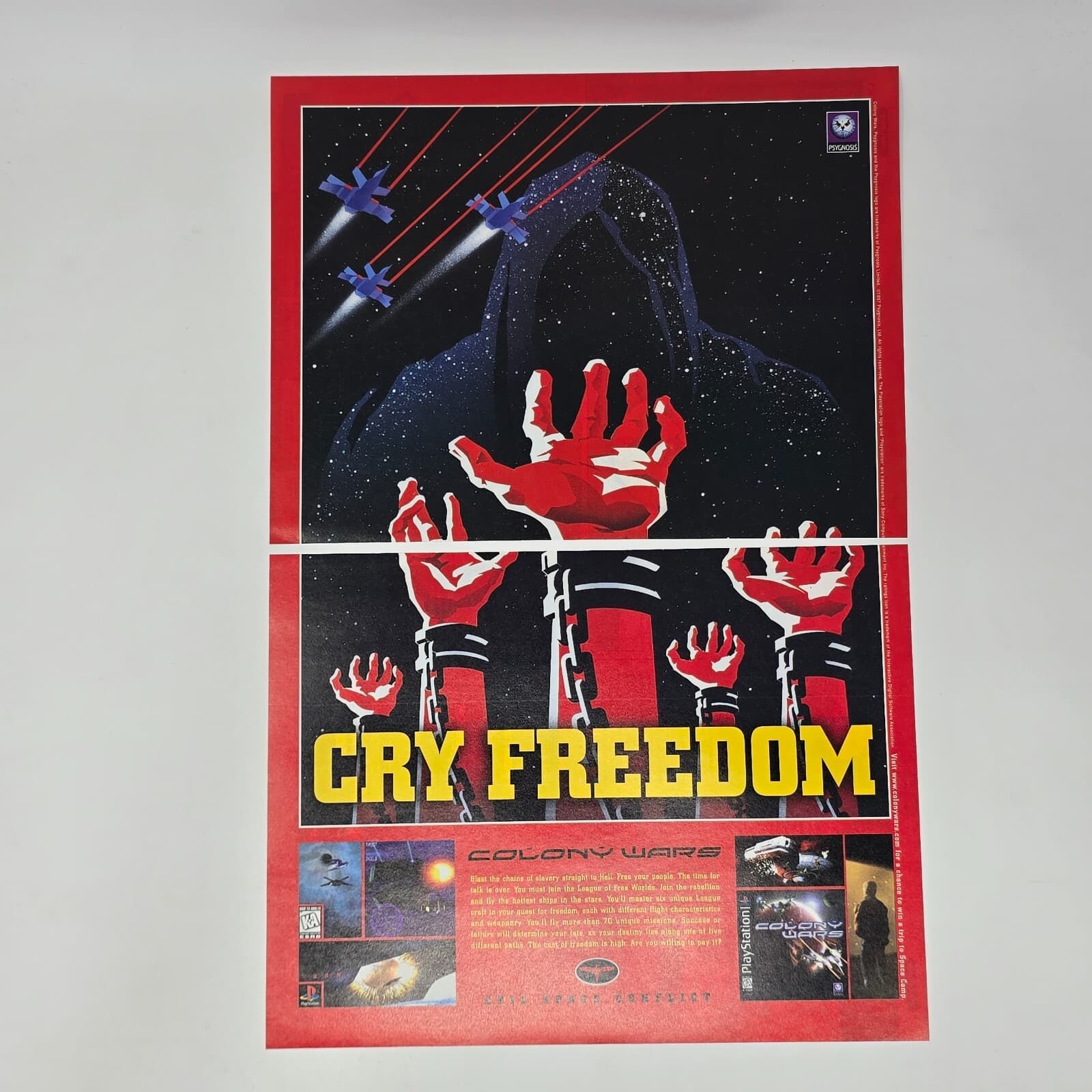 Colony Wars PlayStation 1 PS1 Cry Freedom Print Ad/Poster Art