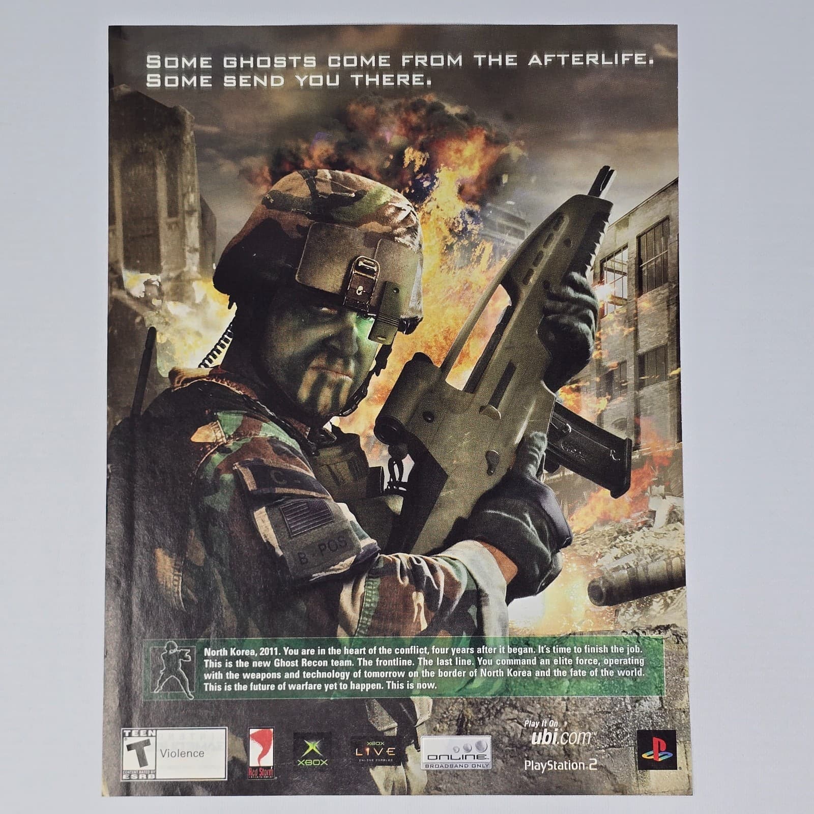 Ghost Recon 2 Xbox PlayStation 2 PS2 Afterlife Print Ad/Poster