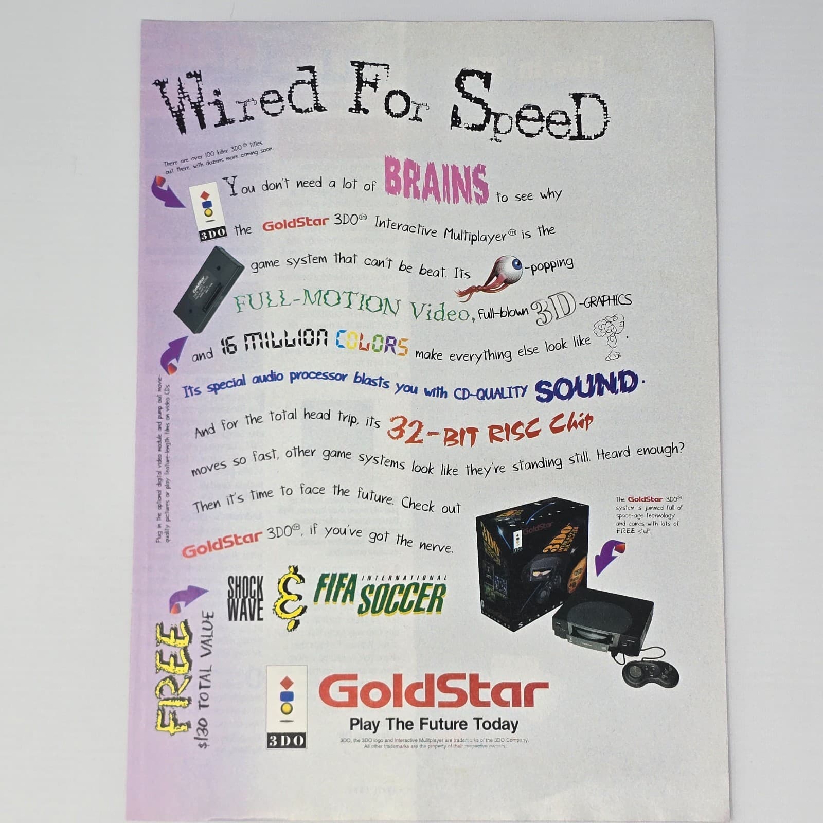 Goldstar 3DO Console Shock Wave Print Ad/Poster