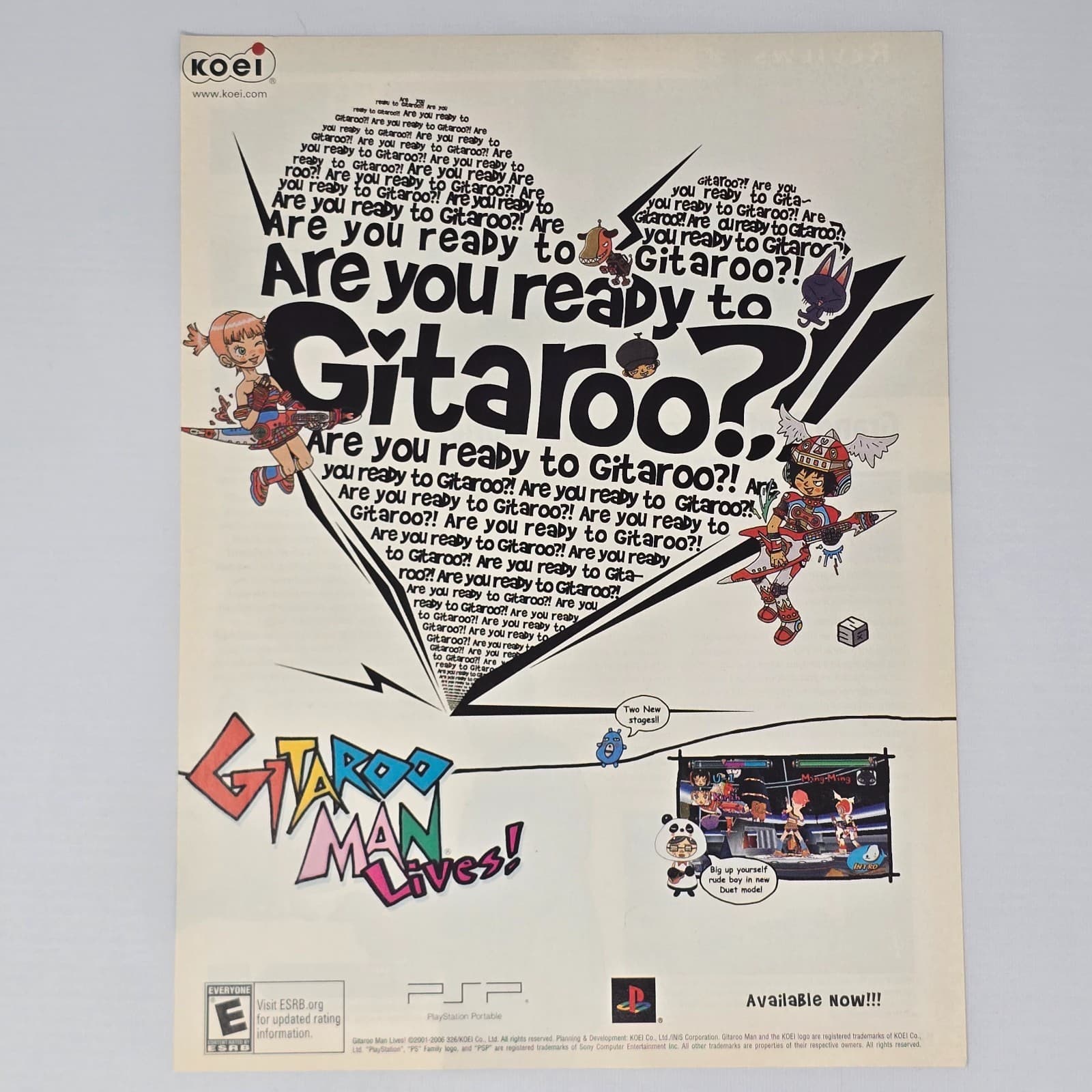 Gitaroo Man Lives PSP Are You Ready Print Ad/Poster