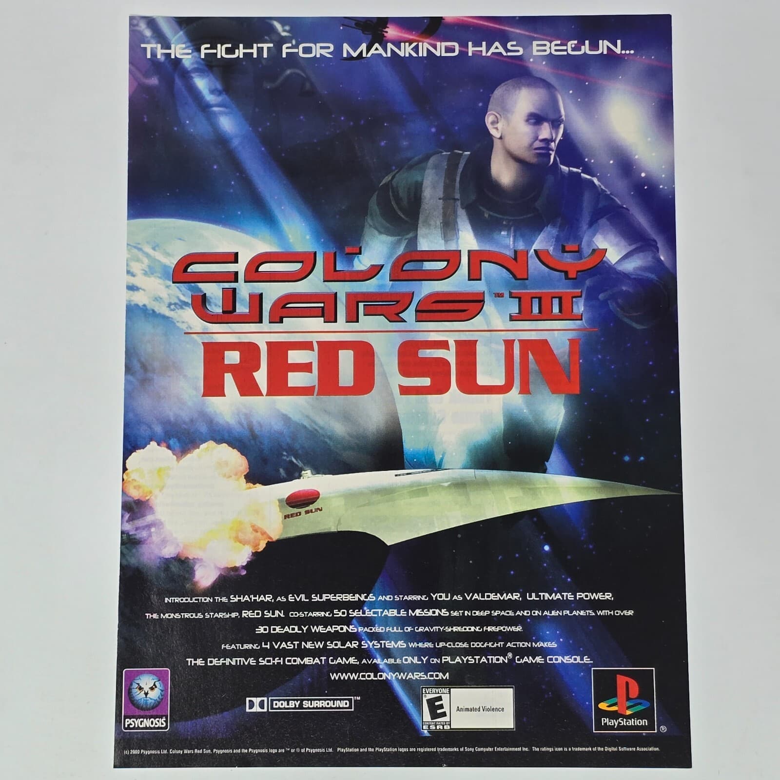 Colony Wars III 3 Red Sun PlayStation 1 PS1 Mankind Print Ad/Poster Art