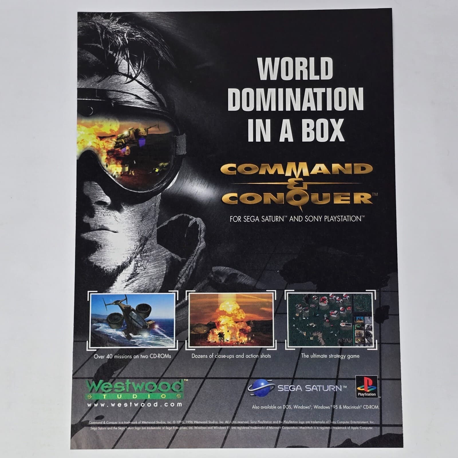 Command & Conquer Sega Saturn PlayStation 1 PS1 Domination Print Ad/Poster Art
