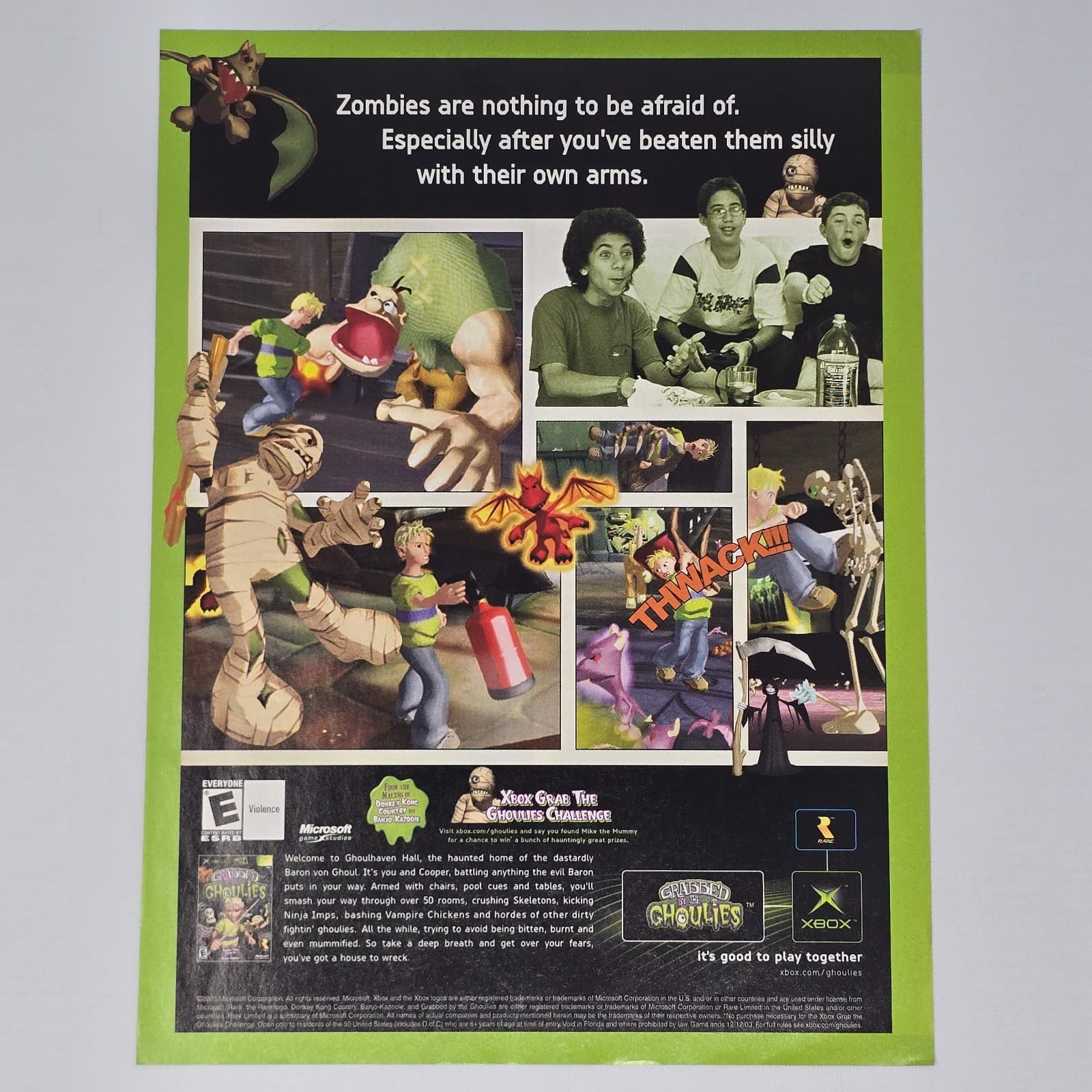 Grabbed By the Ghoulies Xbox Zombies Print Ad/Poster