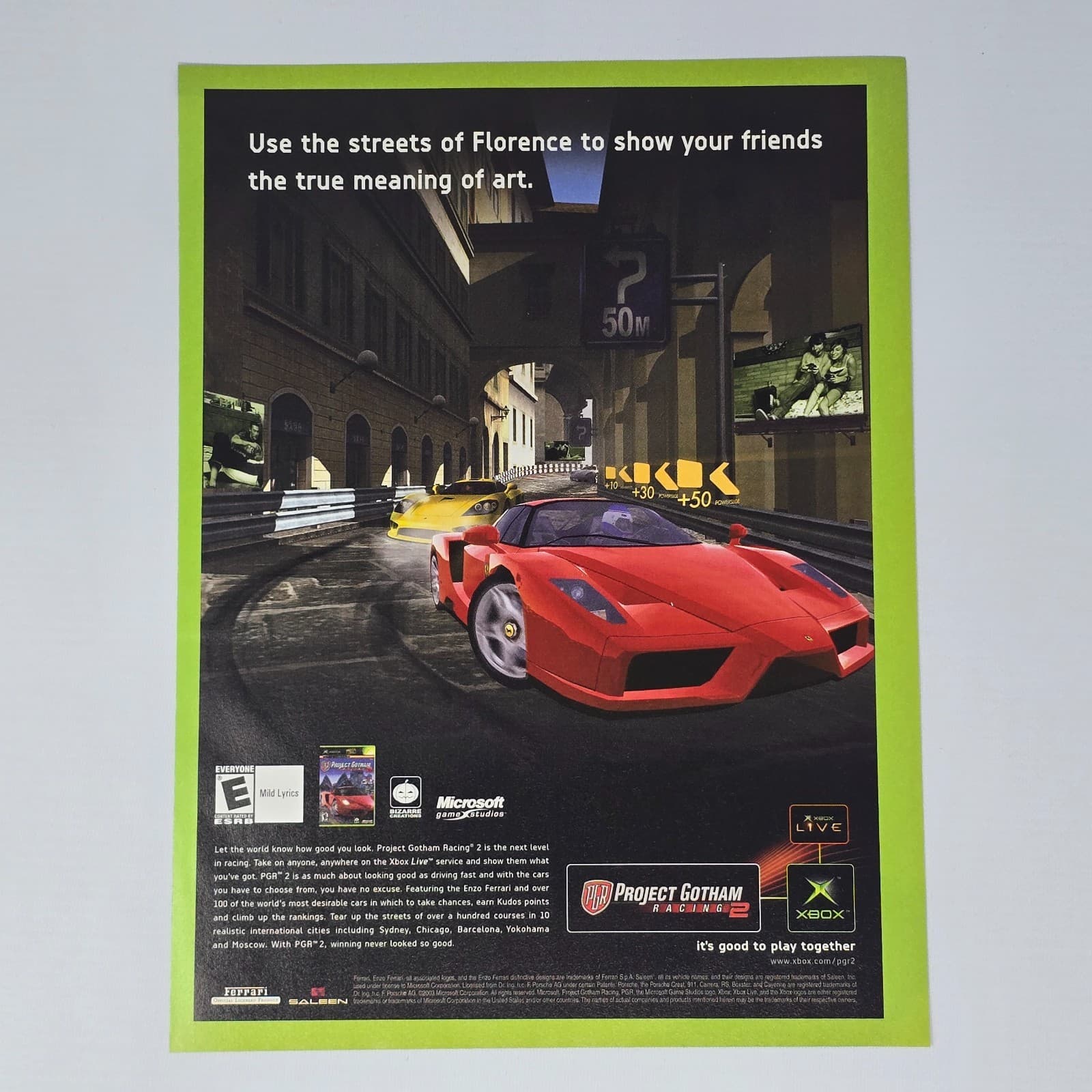 Project Gotham Racing 2 Xbox Use the Streets Print Ad/Poster Promo Art