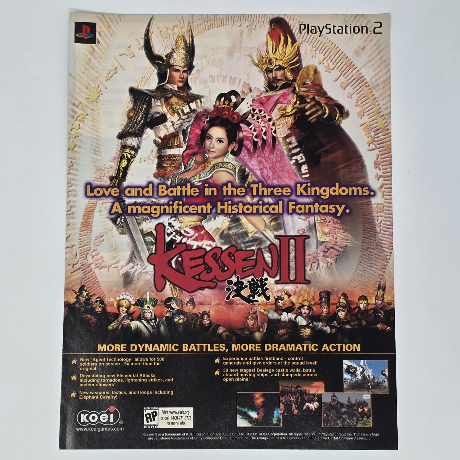Kessen II 2 Sony PlayStation 2 PS2 Dynamic Print Ad/Poster Promo Art