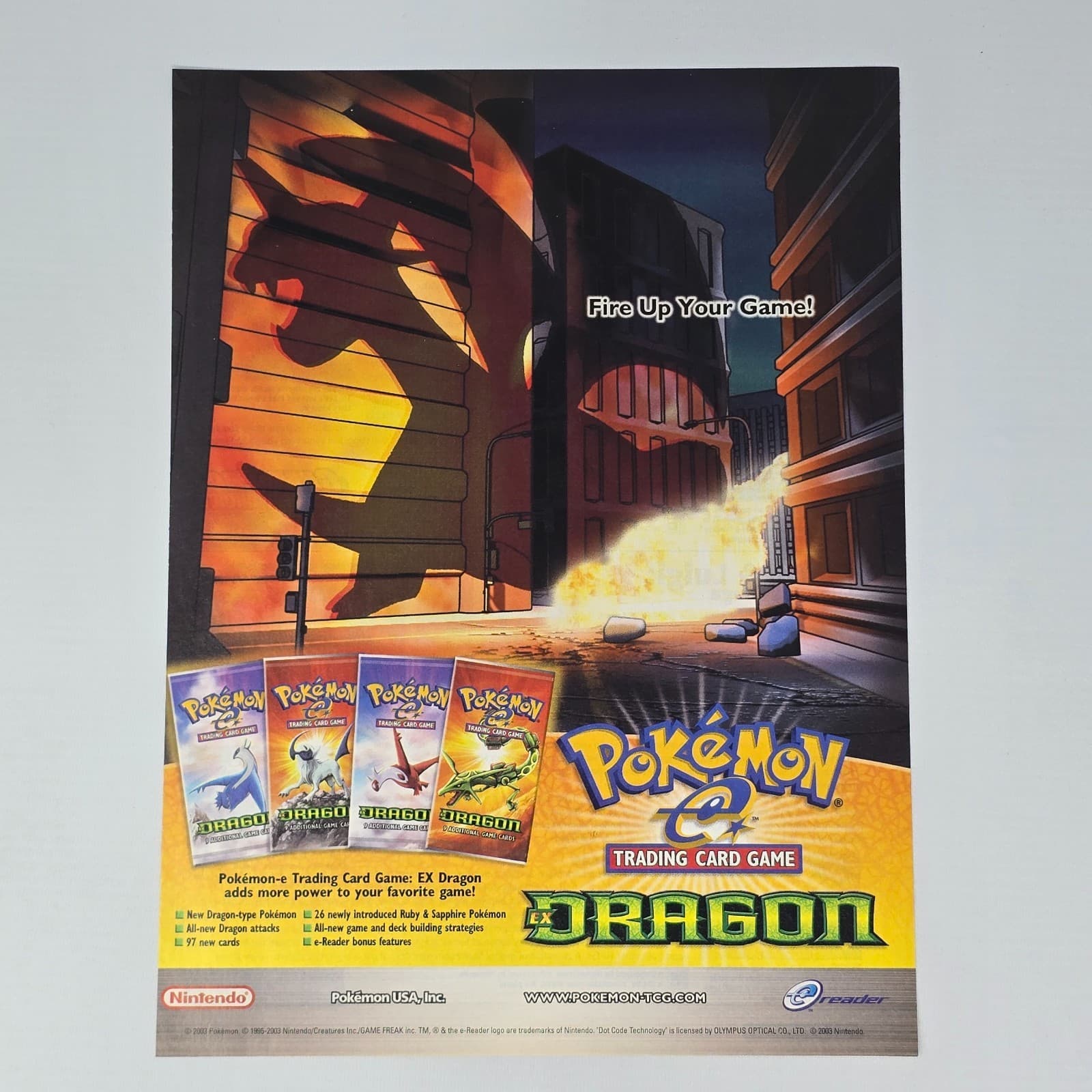 Pokemon Tading Card Game Dragon Nintendo Fire Up Print Ad/Poster Promo Art