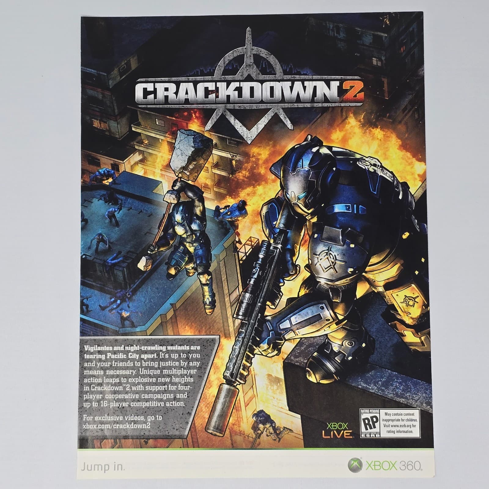 Crackdown 2 Xbox 360 Vigilantes Print Ad/Poster