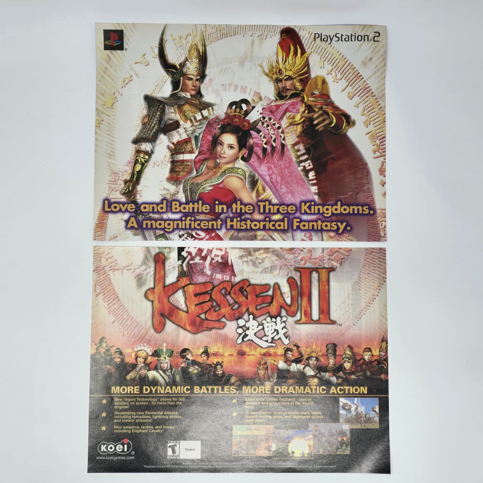 Kessen II 2 Sony PlayStation 2 PS2 Dramatic Print Ad/Poster Promo Art