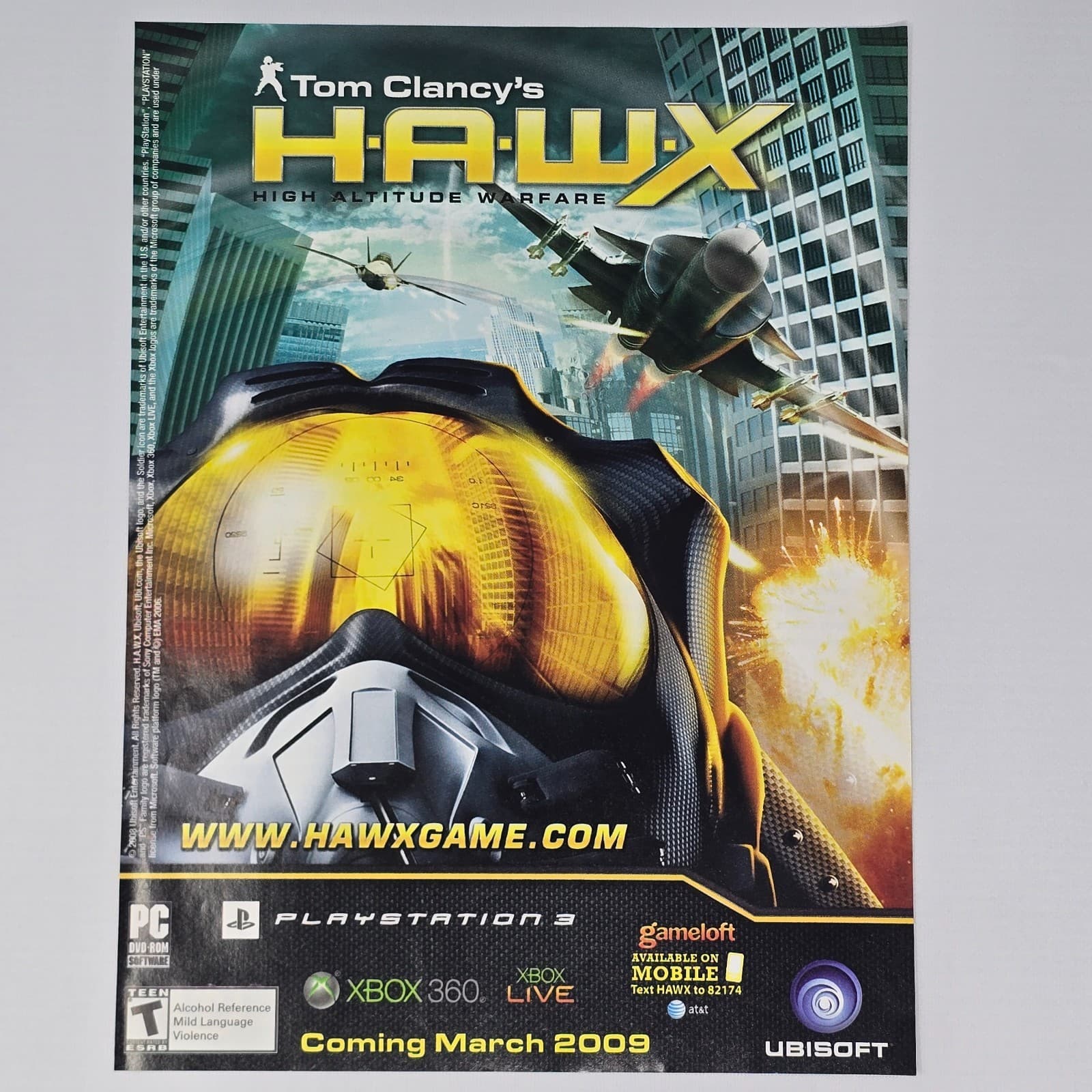 HAWX High Altitude Warfare Xbox 360 PlayStation 3 PS3 Gameloft Print Ad/Poster