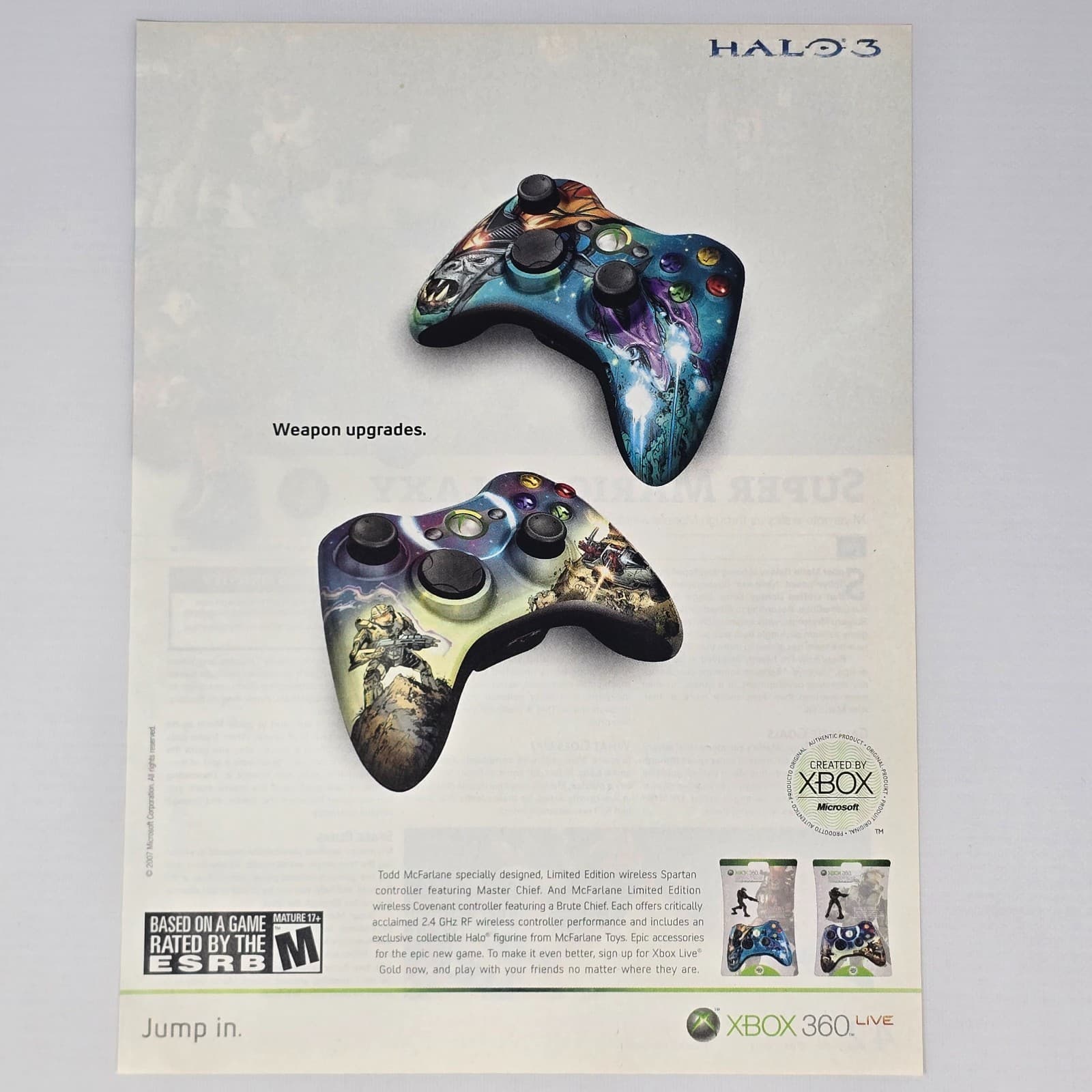 Halo 3 Xbox 360 Console Weapon Upgrades Print Ad/Poster