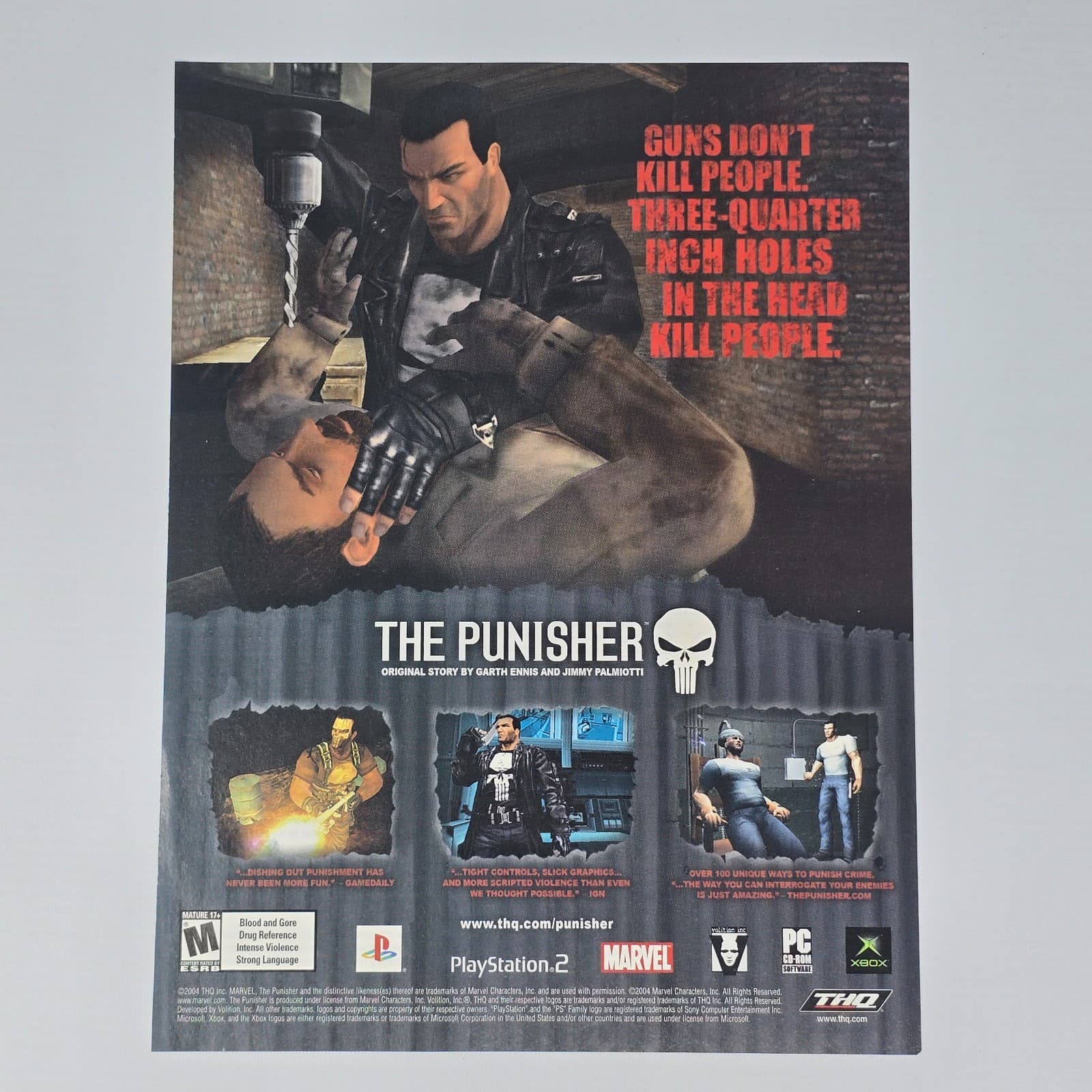 The Punisher PlayStation 2 PS2 Xbox PC Holes Print Ad/Poster Promo Art