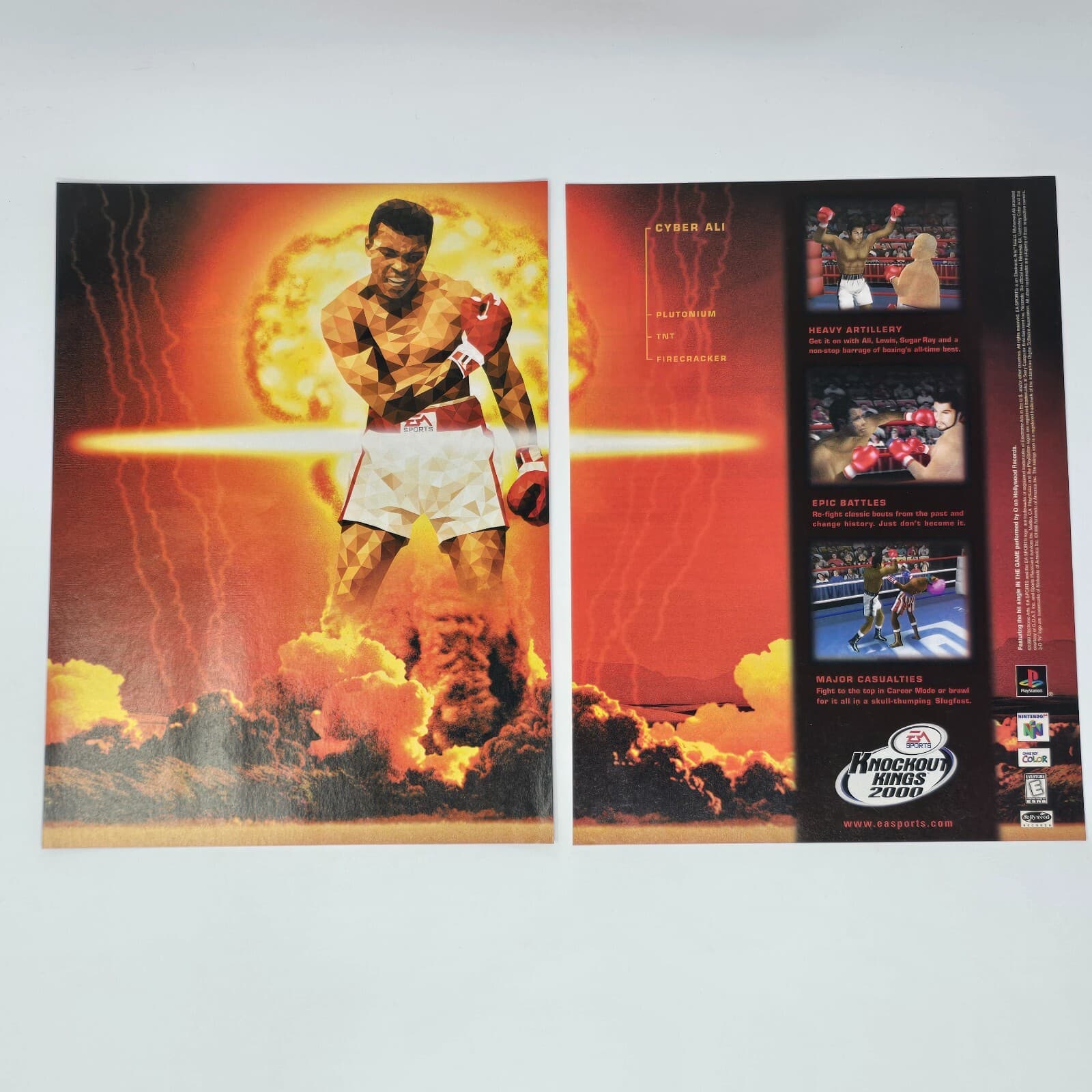 Knockout Kings 2000 PS1 N64 GameBoy Cyber Muhammad Ali Print Ad/Poster Promo Art