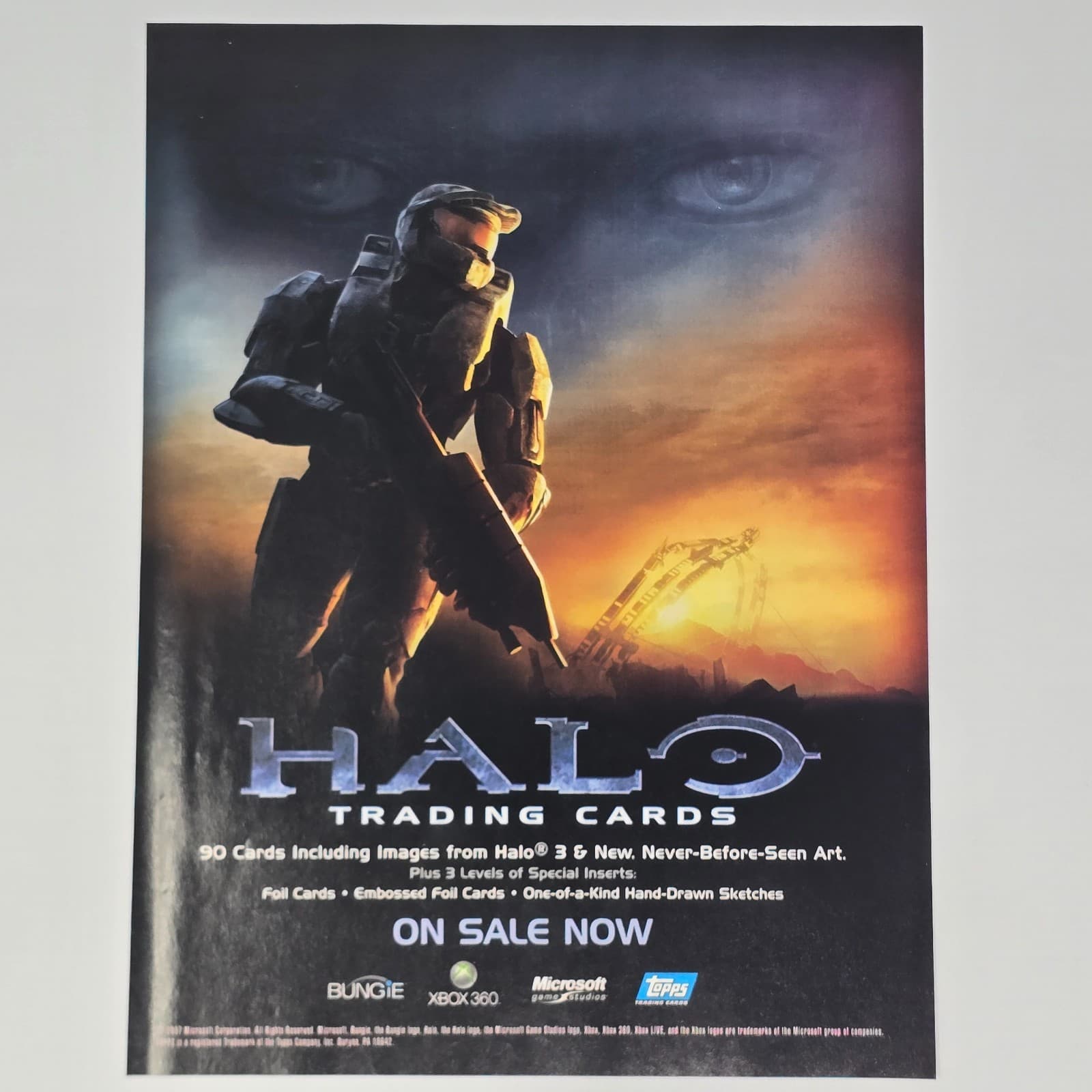 Halo Trading Cards Xbox 360 Embossed Foil Cards Print Ad/Poster