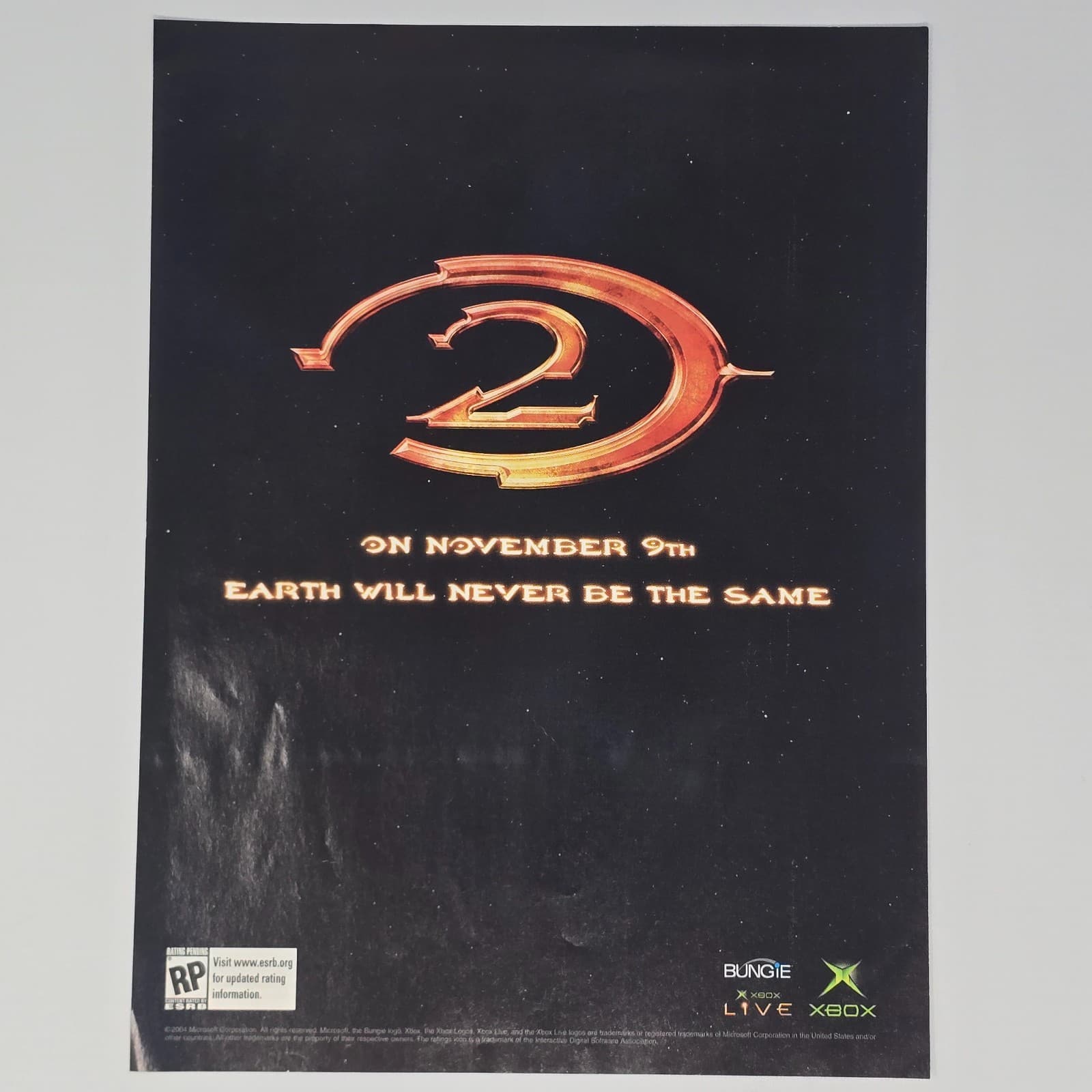 Halo 2 Xbox November 9th Print Ad/Poster